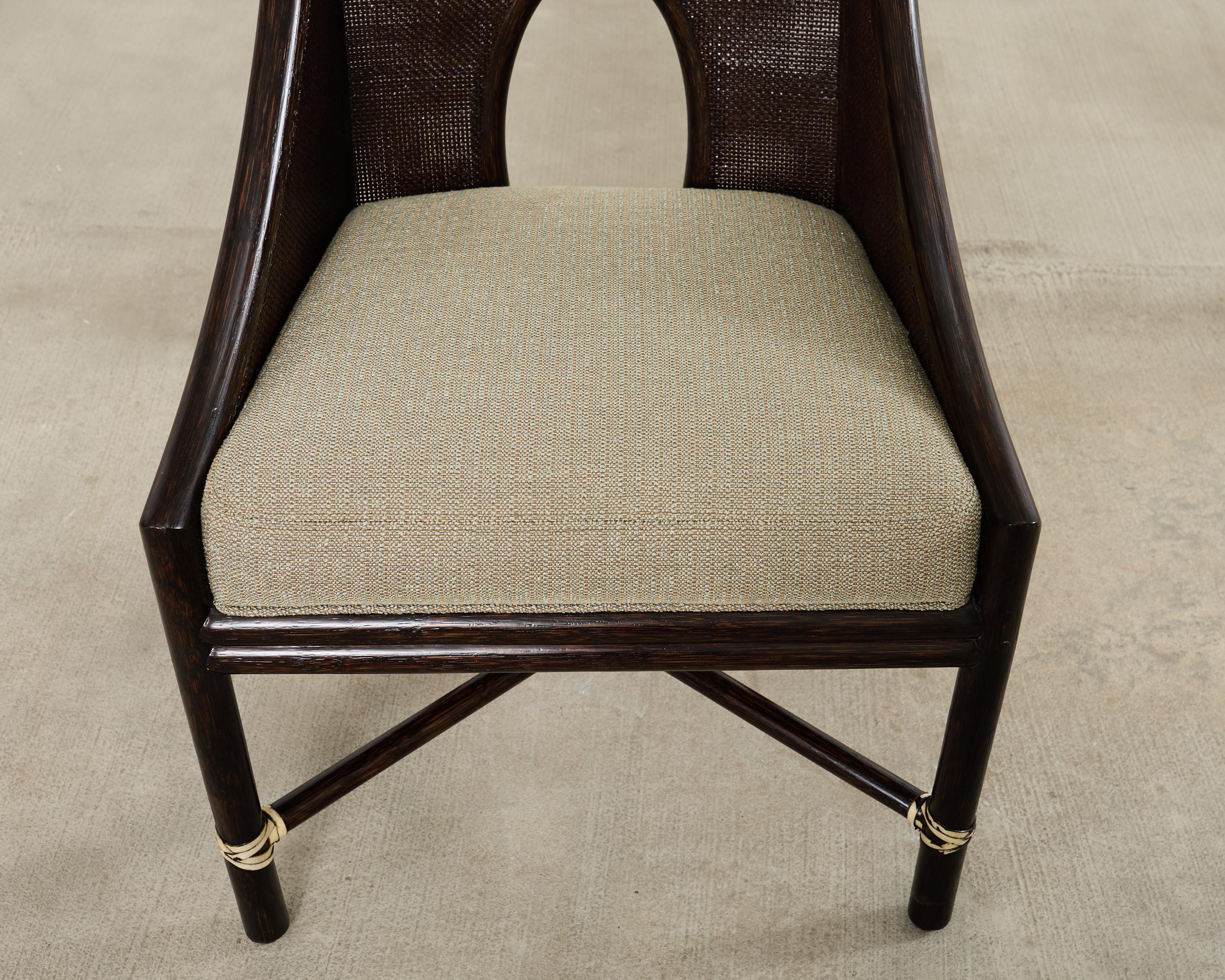 Set of Ten Barbara Barry for McGuire Caned Dining Armchairs en vente 8