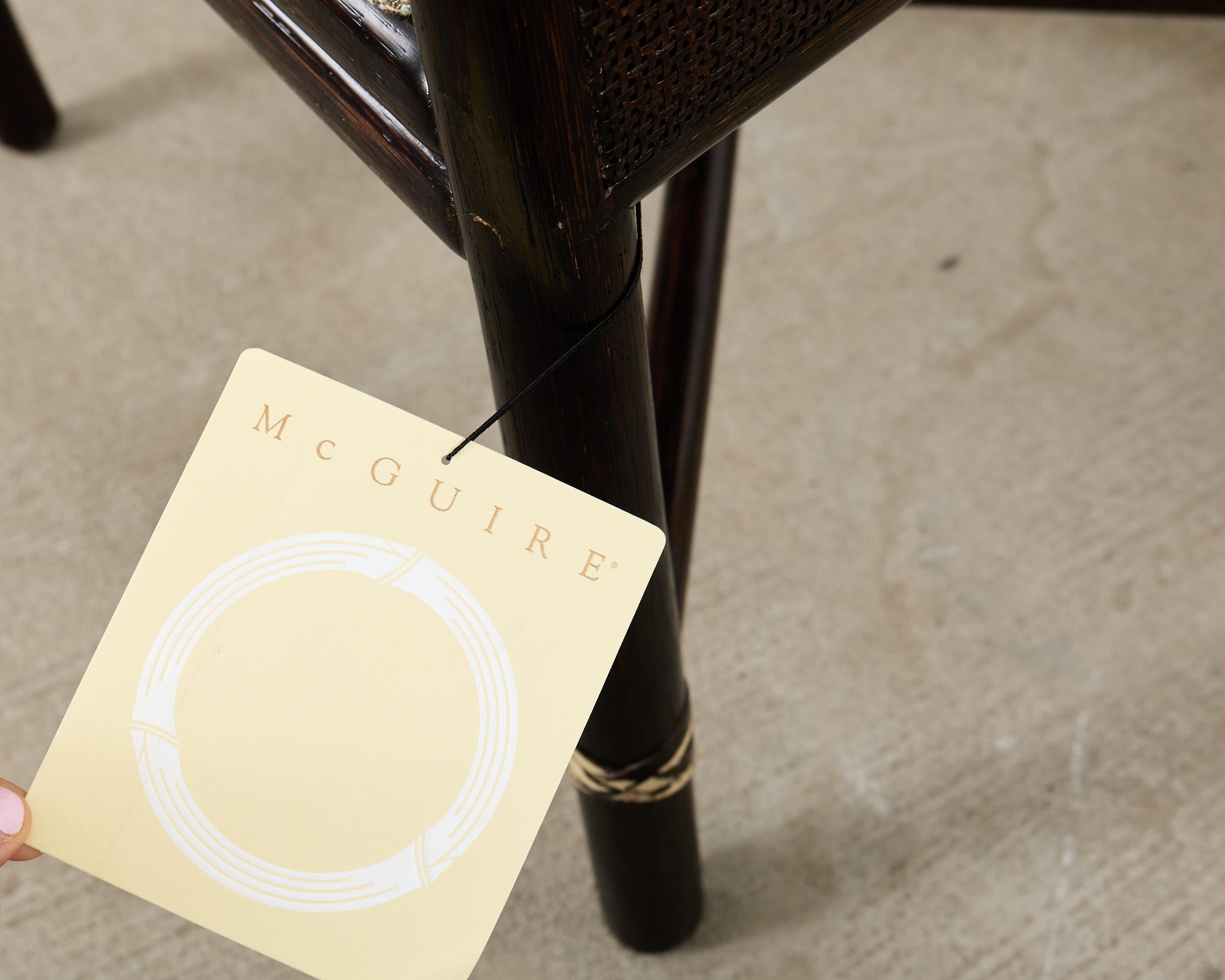 Set of Ten Barbara Barry for McGuire Caned Dining Armchairs en vente 9