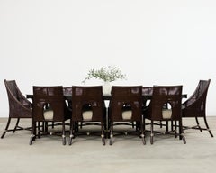 Set Ten Barbara Barry McGuire Caned Dining Armchairs