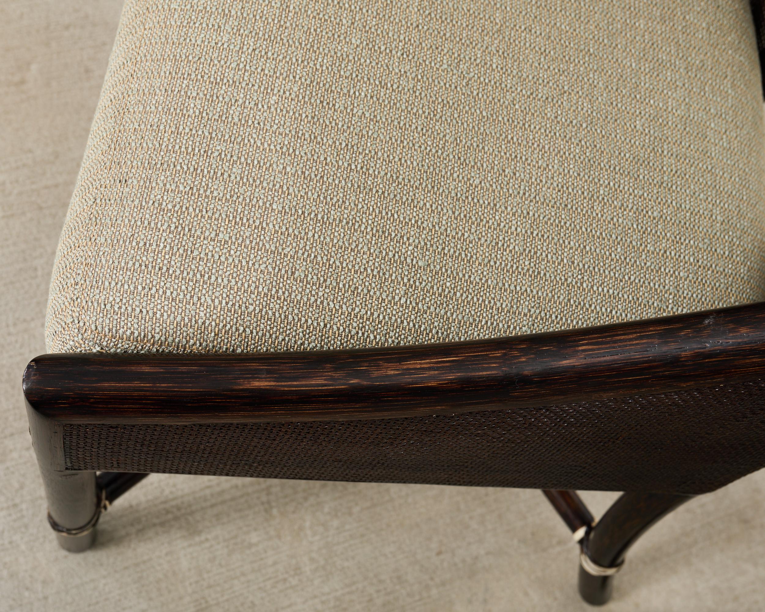 20ième siècle Set of Ten Barbara Barry for McGuire Caned Dining Armchairs en vente