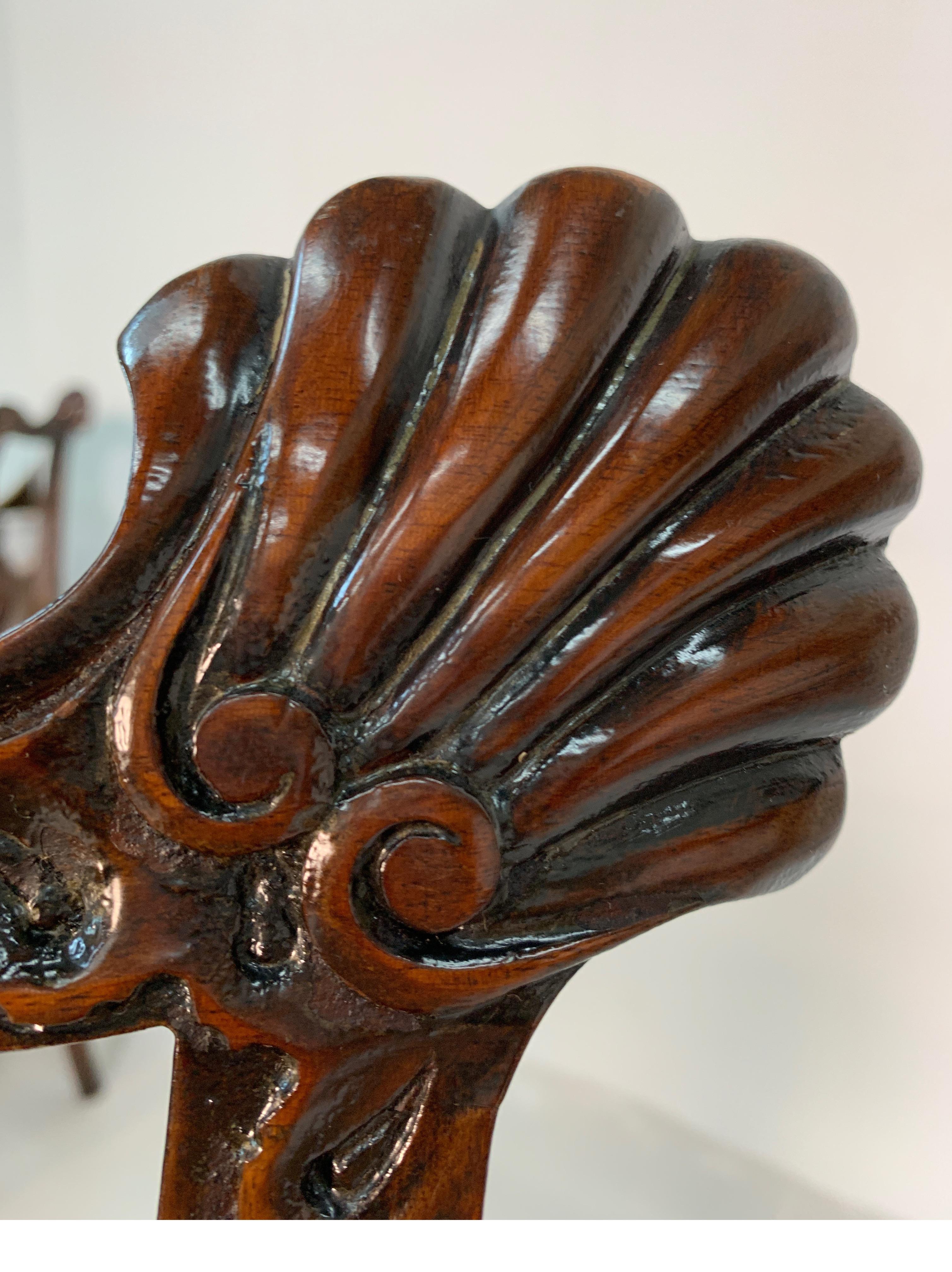 Set of Ten Beautifully Hand Carved Mahogany Chippendale Style Chairs, circa 1870 For Sale 13