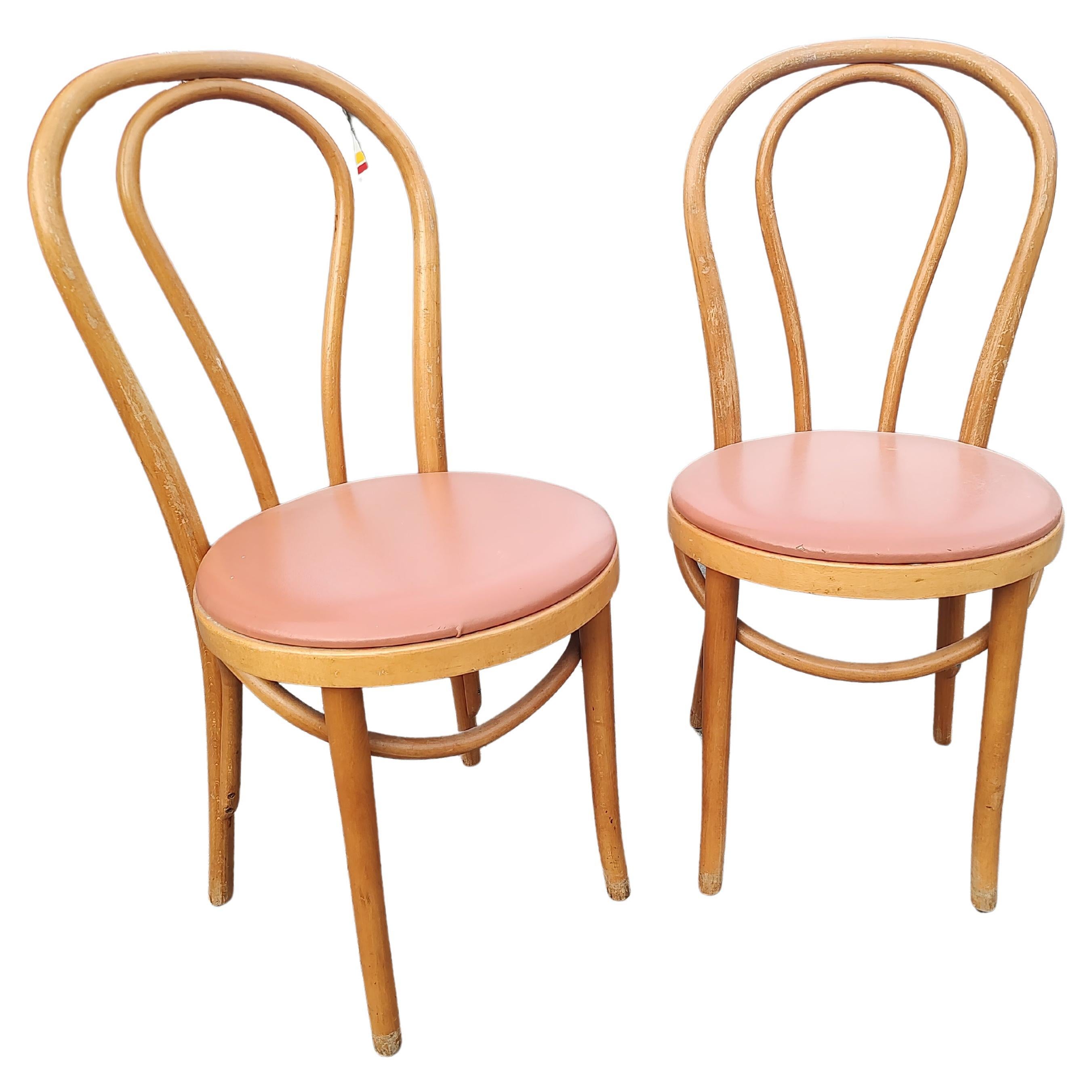 Modern Set of Ten Beech Bentwood Cafe Dining Chairs Made in Romania C1970 For Sale