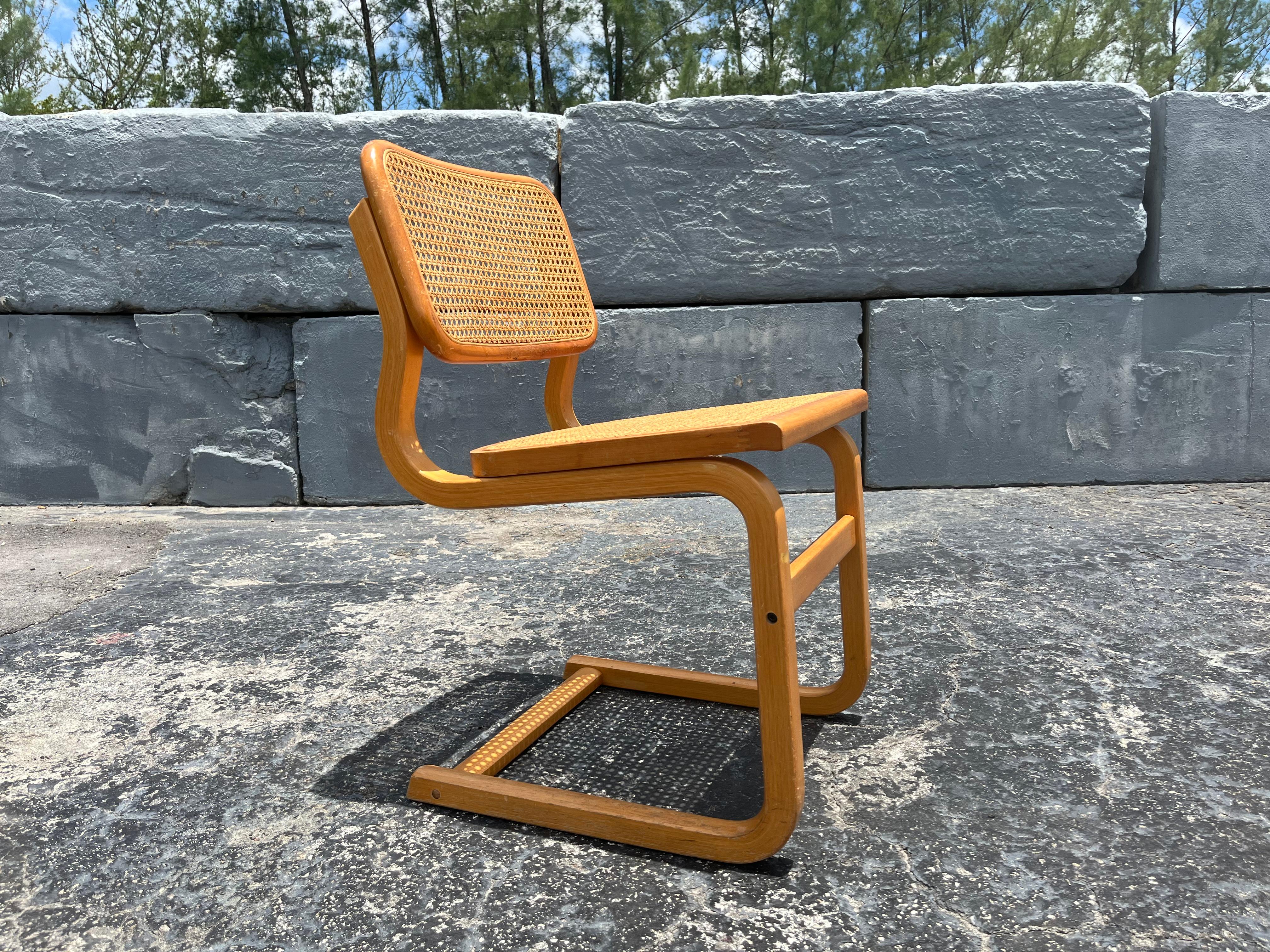Set of Ten Bentwood Dining Chairs in the style of Marcel Breuer, 1970s, Cane For Sale 6