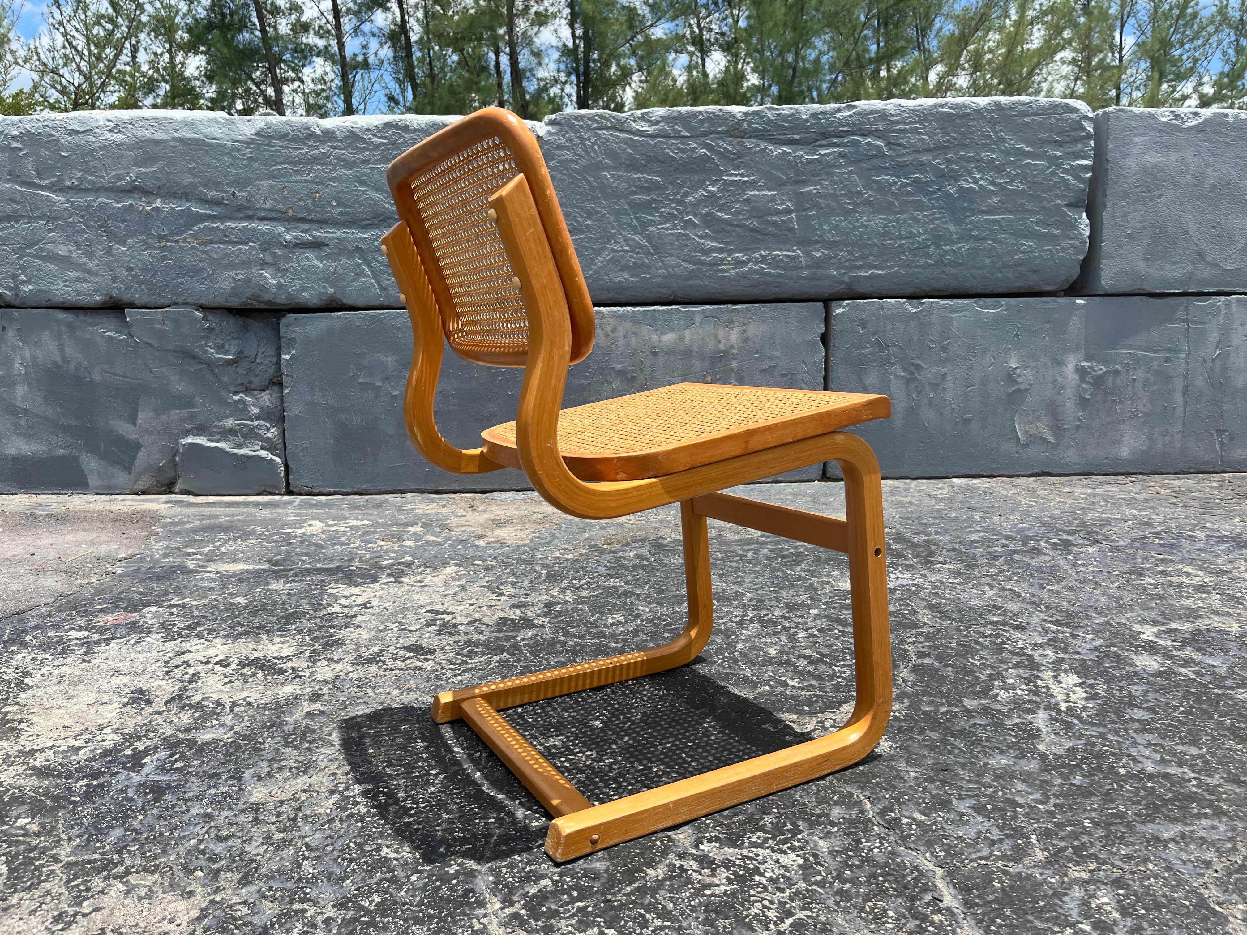 Set of Ten Bentwood Dining Chairs in the style of Marcel Breuer, 1970s, Cane For Sale 10