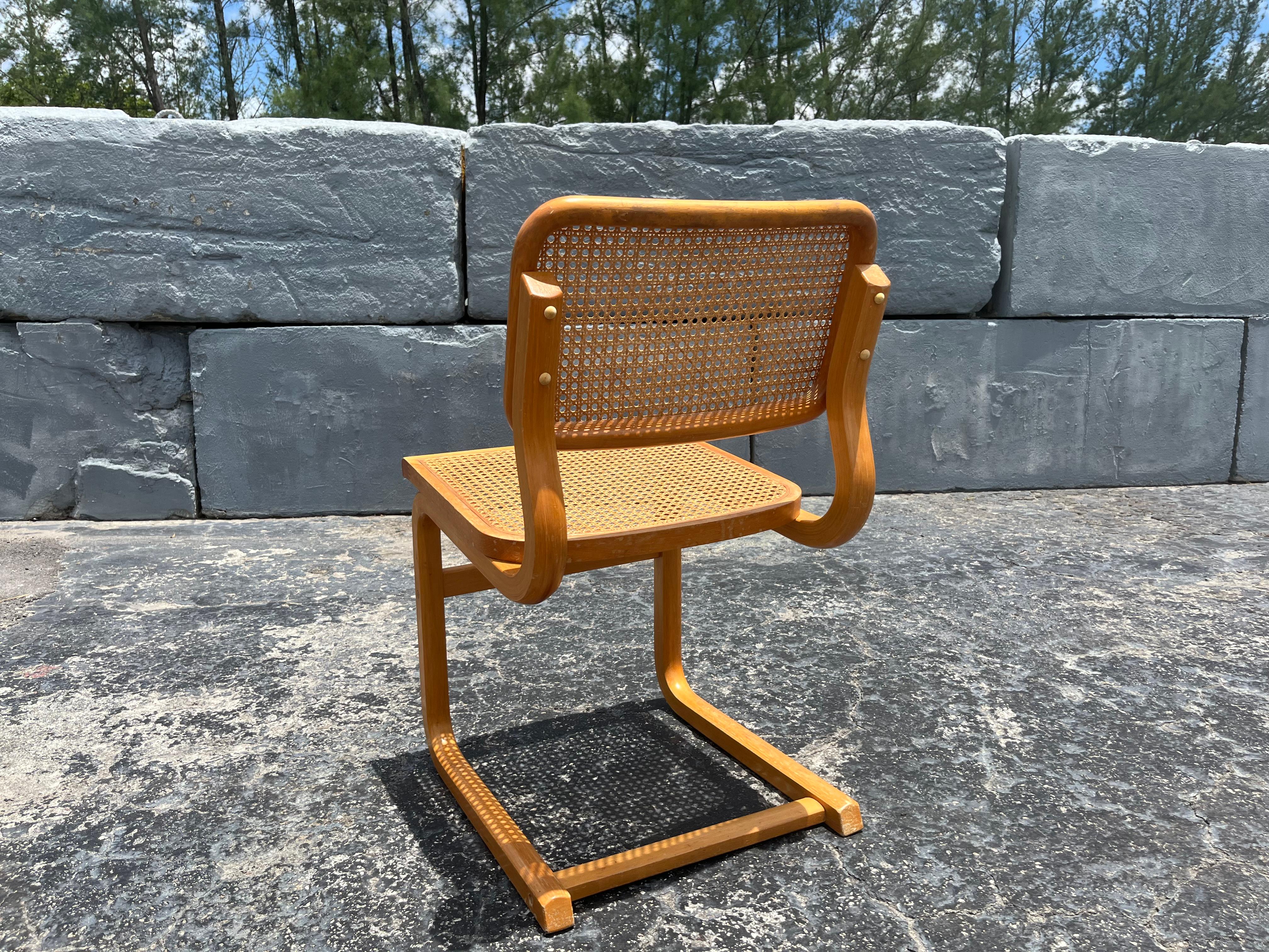 Set of Ten Bentwood Dining Chairs in the style of Marcel Breuer, 1970s, Cane For Sale 1