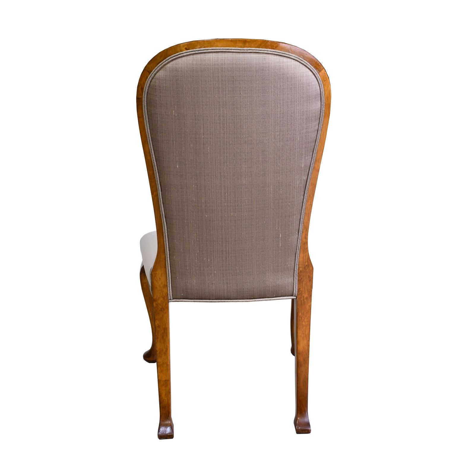 Upholstery Set of 10 Mid-20th Century Birch Dining Chairs with Upholstered Back & Seats