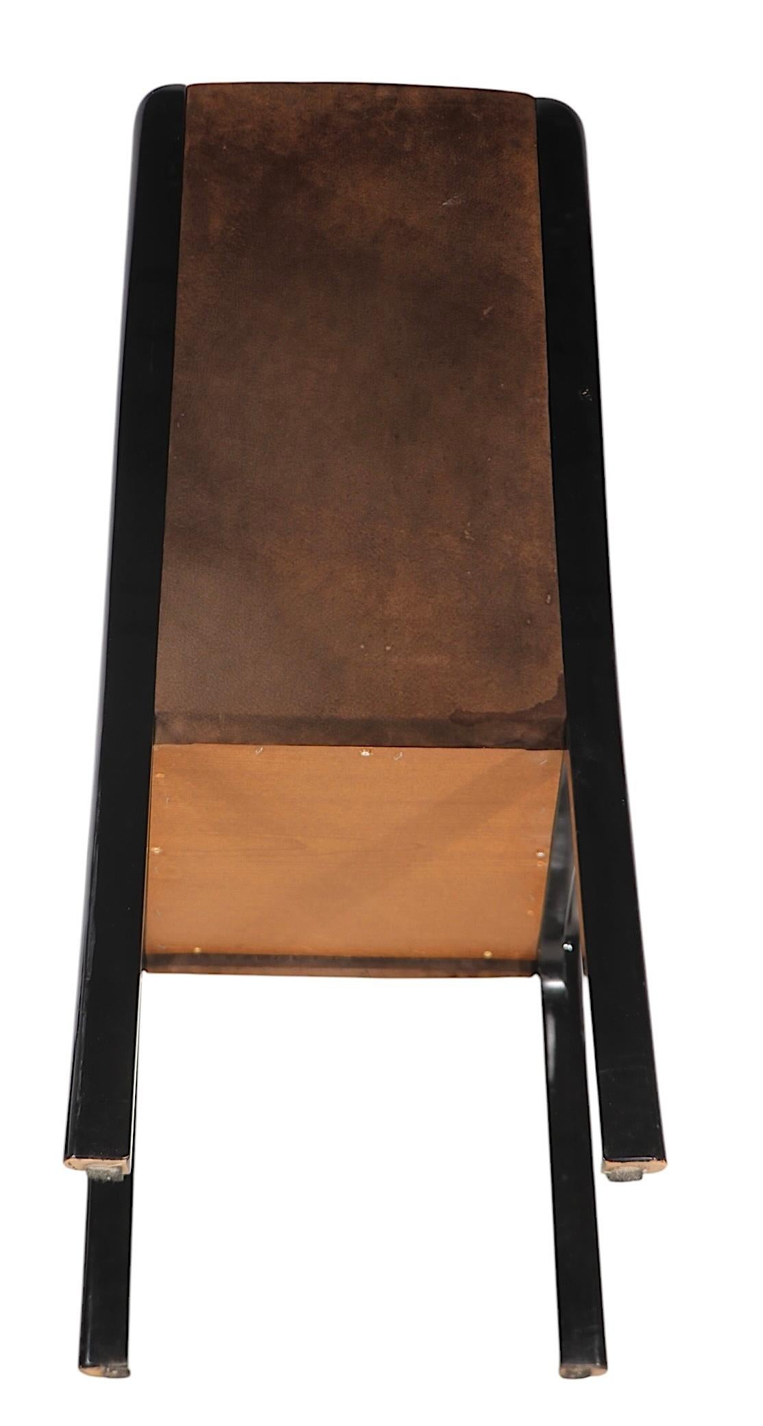 Set of Ten Black Lacquer Postmodern Italian Dining Chairs by Paolo Barracchia For Sale 4