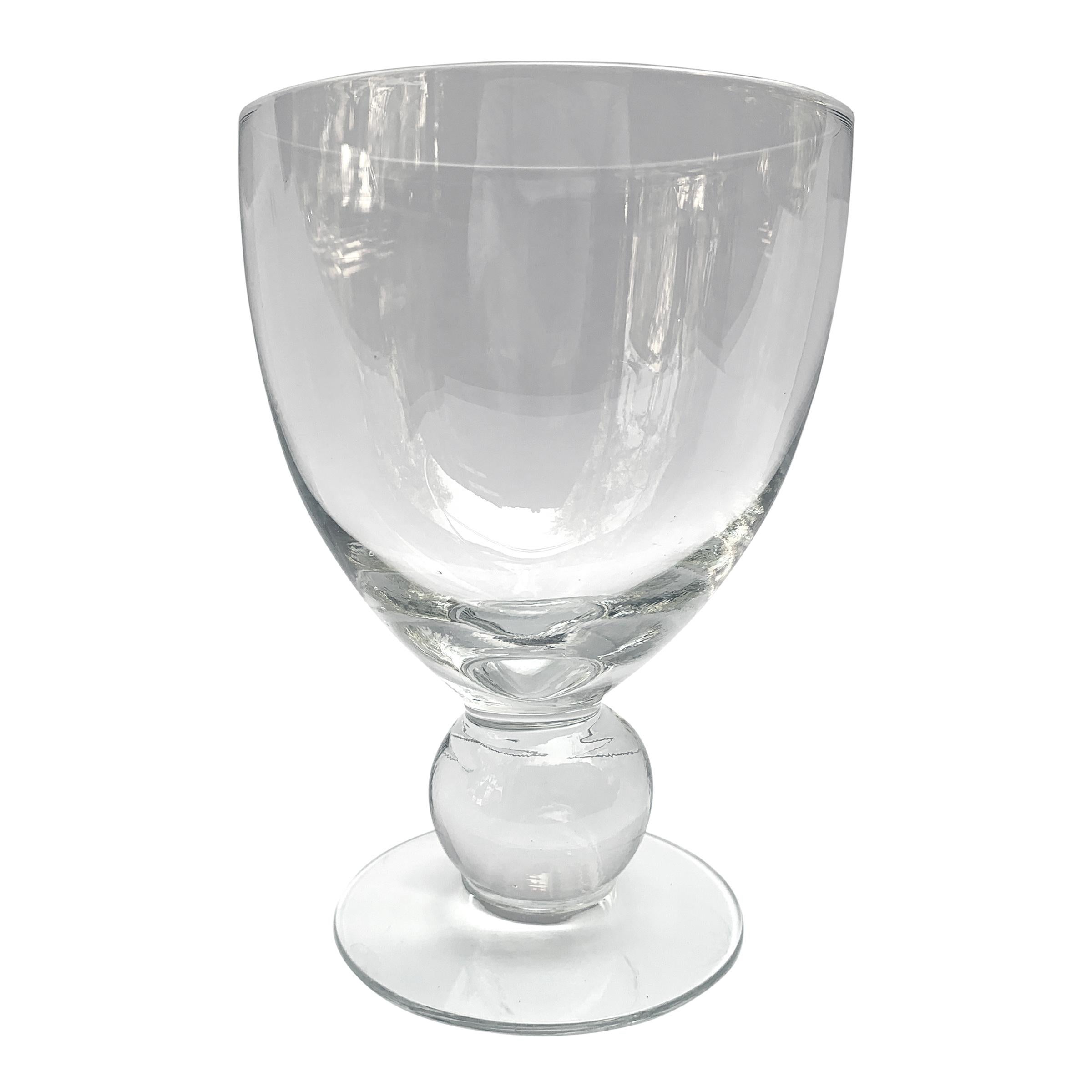 20th Century Set of Ten Blown Glass Wine Goblets