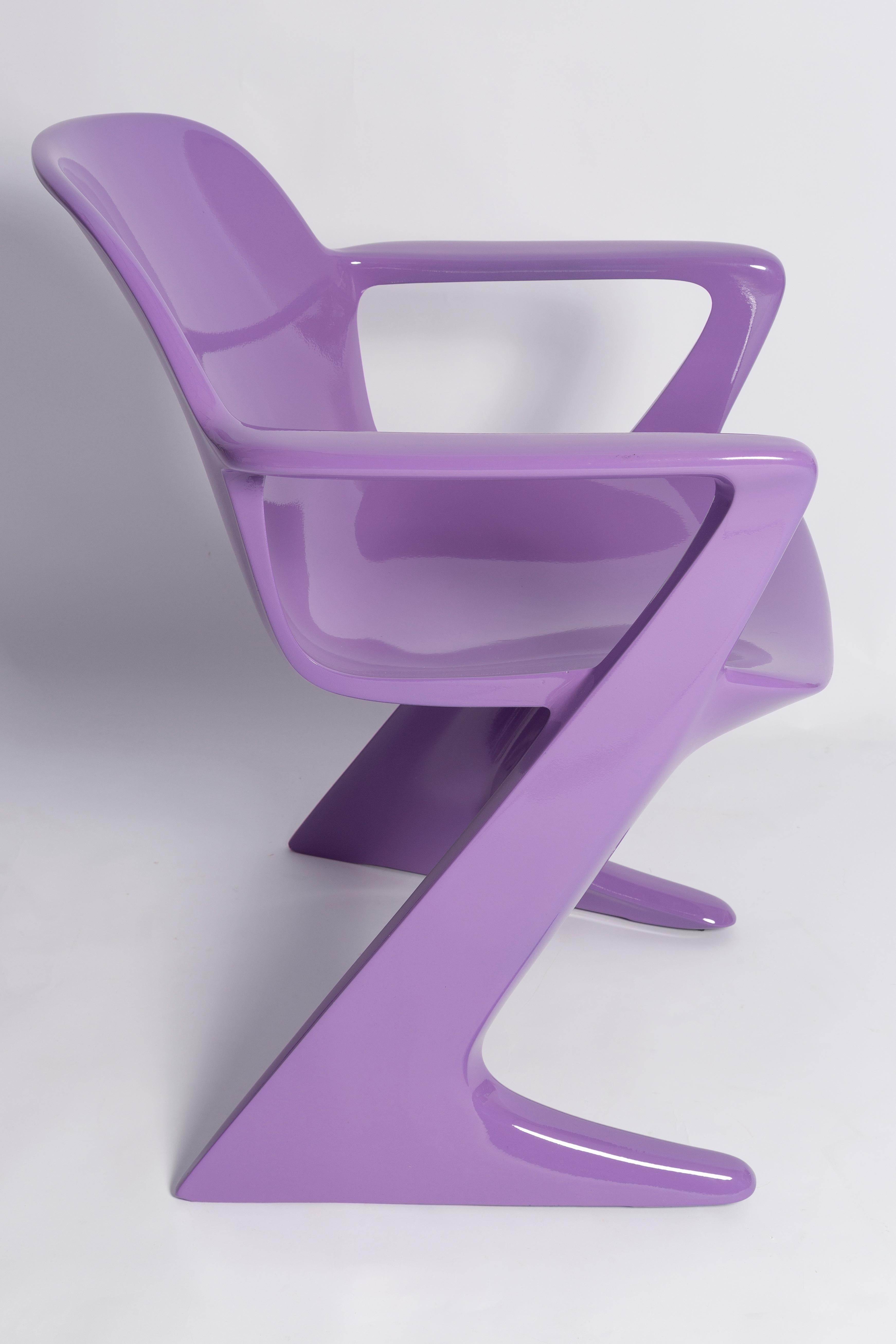 20th Century Set of Ten Blue Lilac Kangaroo Chairs Designed by Ernst Moeckl, Germany, 1968 For Sale