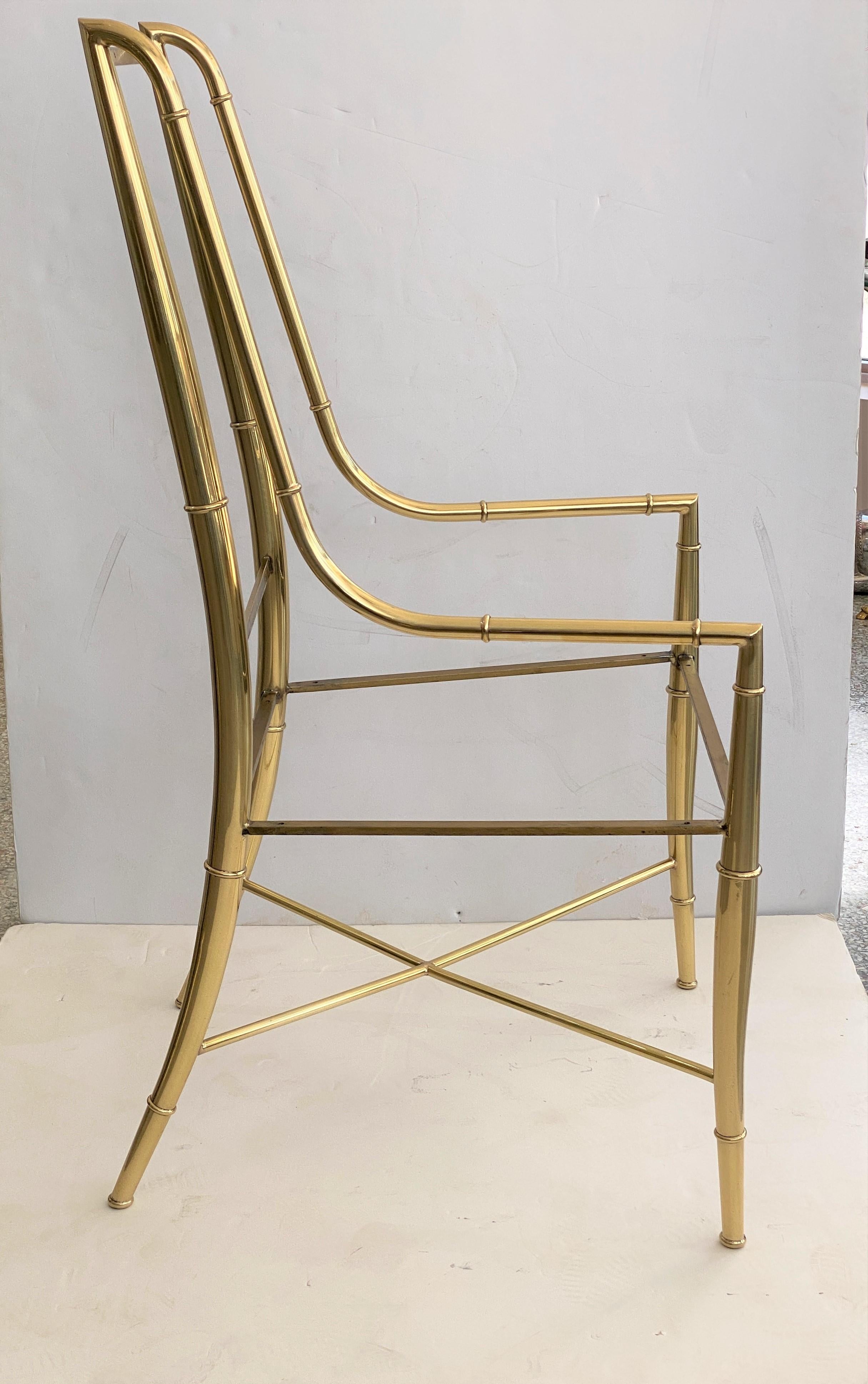 Set of Ten Brass Dining Chairs by Mastercraft In Good Condition In West Palm Beach, FL