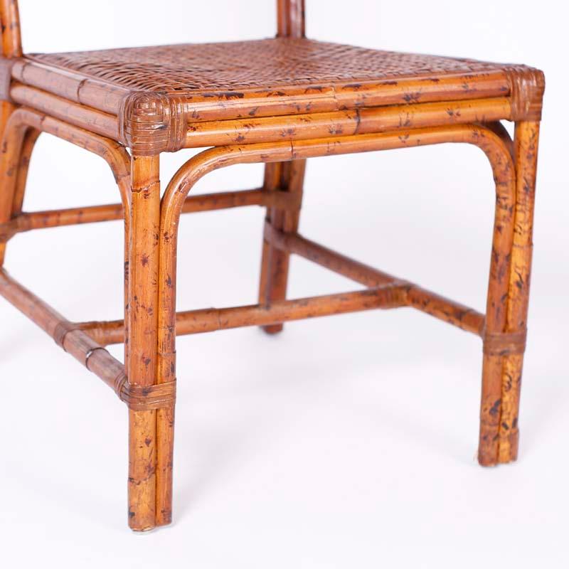 Set of Ten British Colonial Style Bamboo Dining Chairs 2