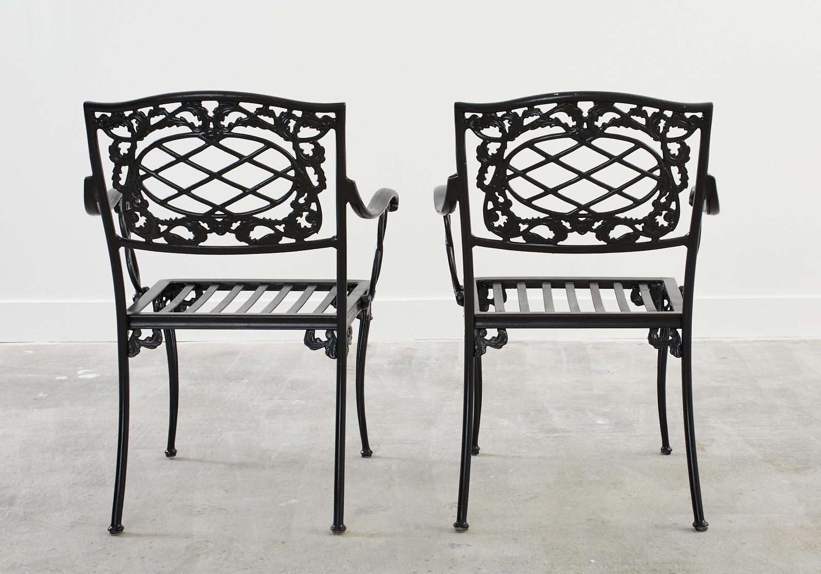 Set of Ten Brown Jordan Neoclassical Style Garden Armchairs 11