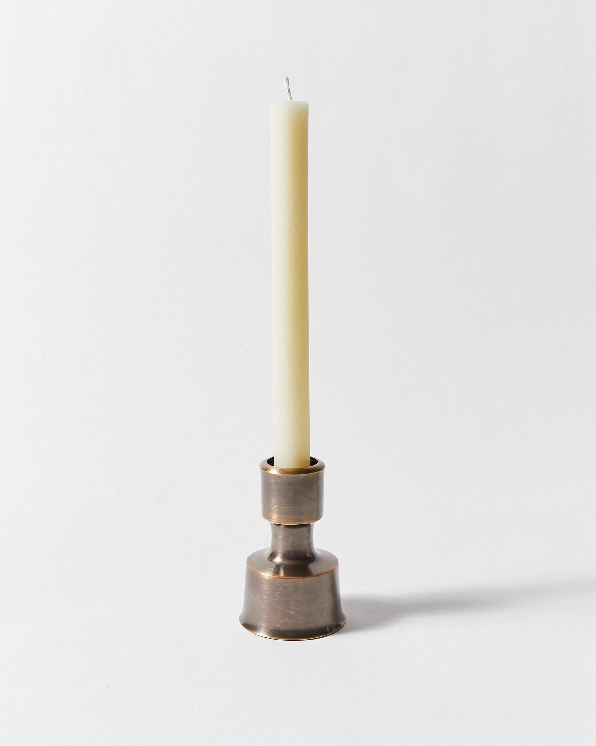 Bronzed Set of Ten Candle Holders by Jens H. Quistgaard for Dansk Designs