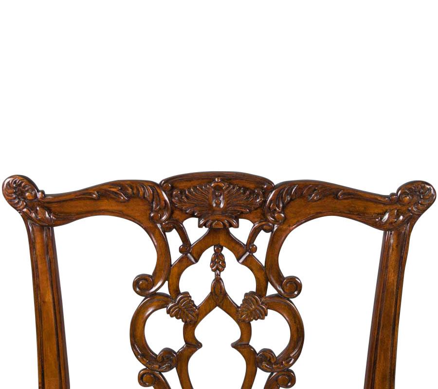 Set of Ten Carved Mahogany Chippendale Style Mahogany Dining Room Chairs 4