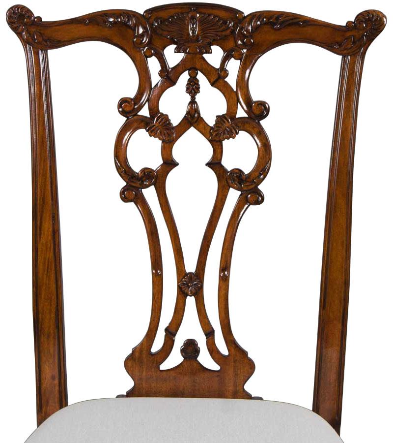 Contemporary Set of Ten Carved Mahogany Chippendale Style Mahogany Dining Room Chairs