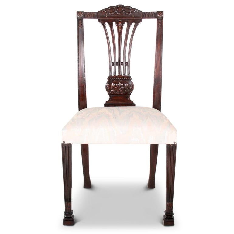 Set of Ten Carved Mahogany Dining Chairs 2