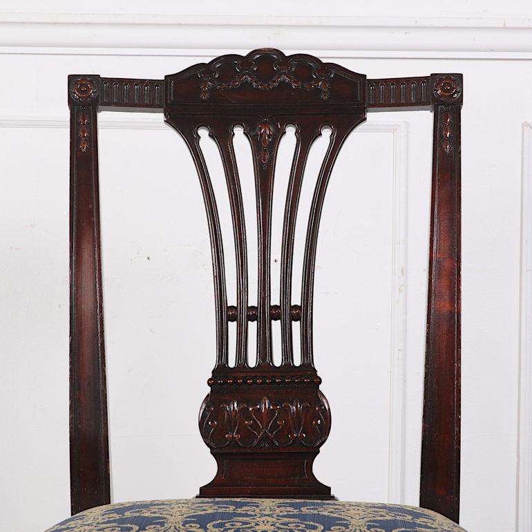 American Set of Ten Carved Mahogany Sheraton Revival Chairs Made in Chicago