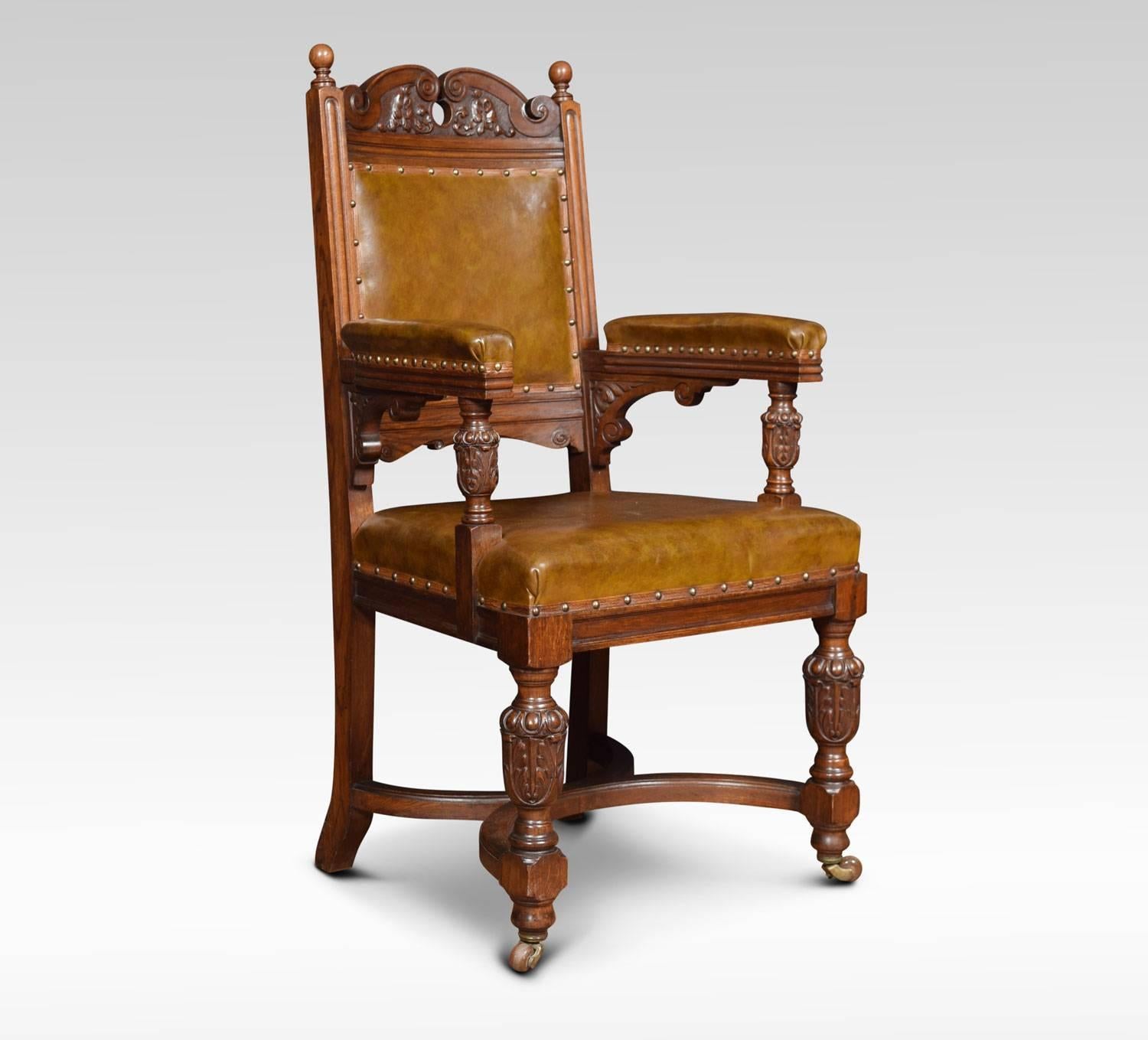Set of Ten Carved Oak Dining Chairs In Excellent Condition In Cheshire, GB