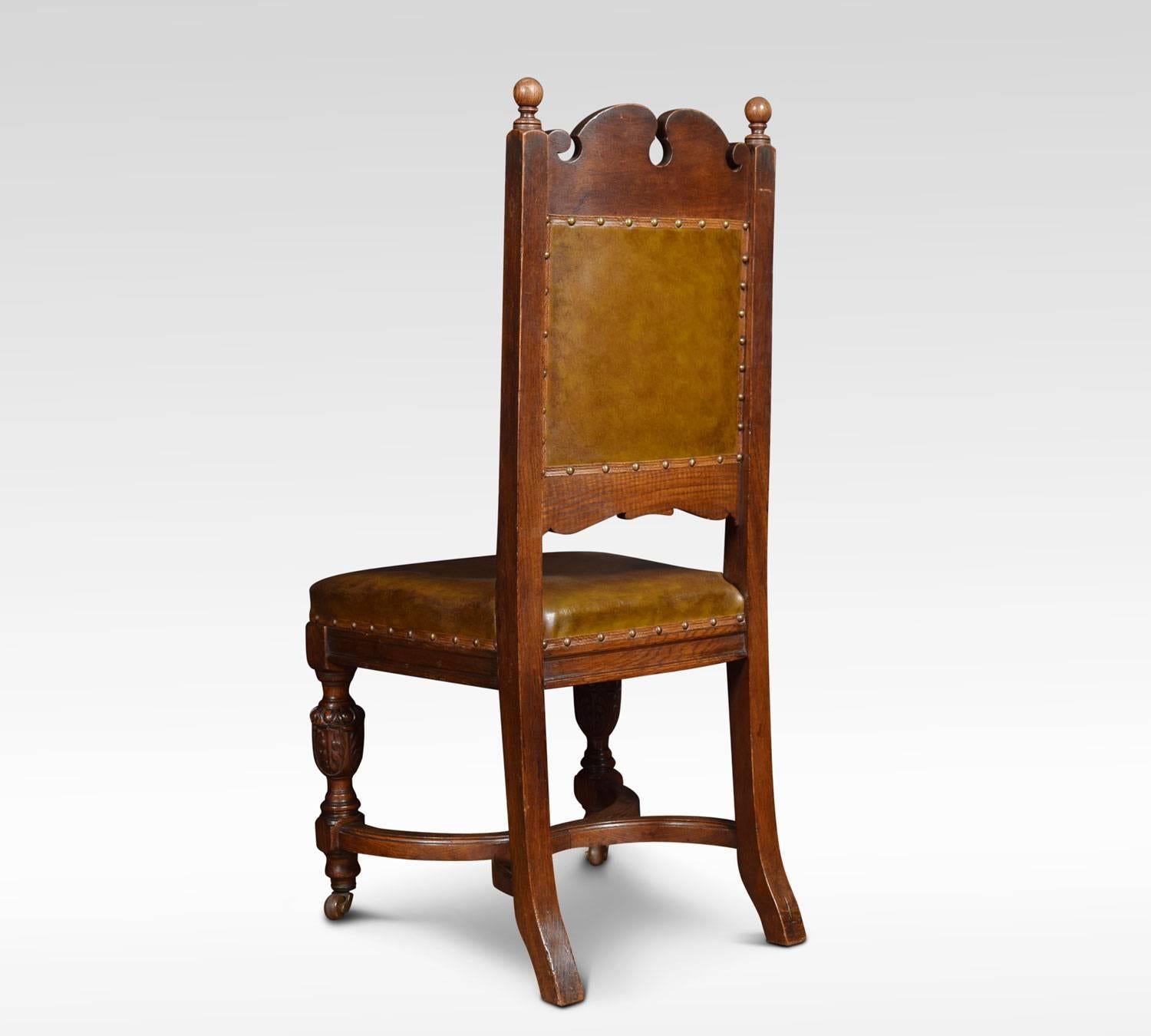 Set of Ten Carved Oak Dining Chairs 3