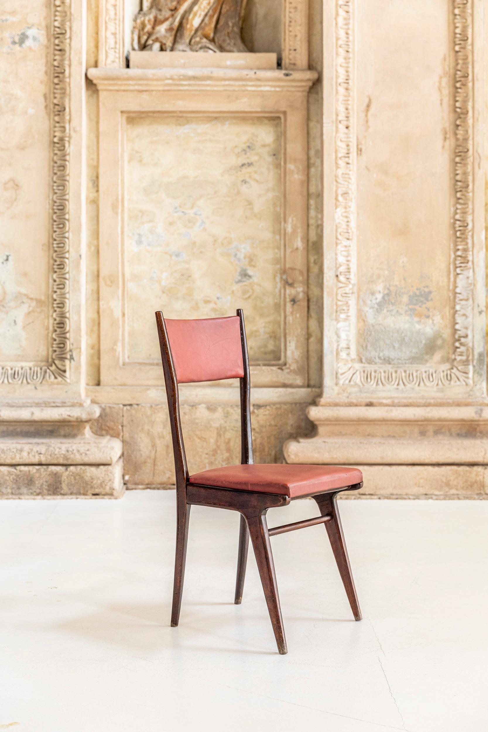 Italian Set of Ten Chairs Mod. 693 Attributed to Carlo de Carli