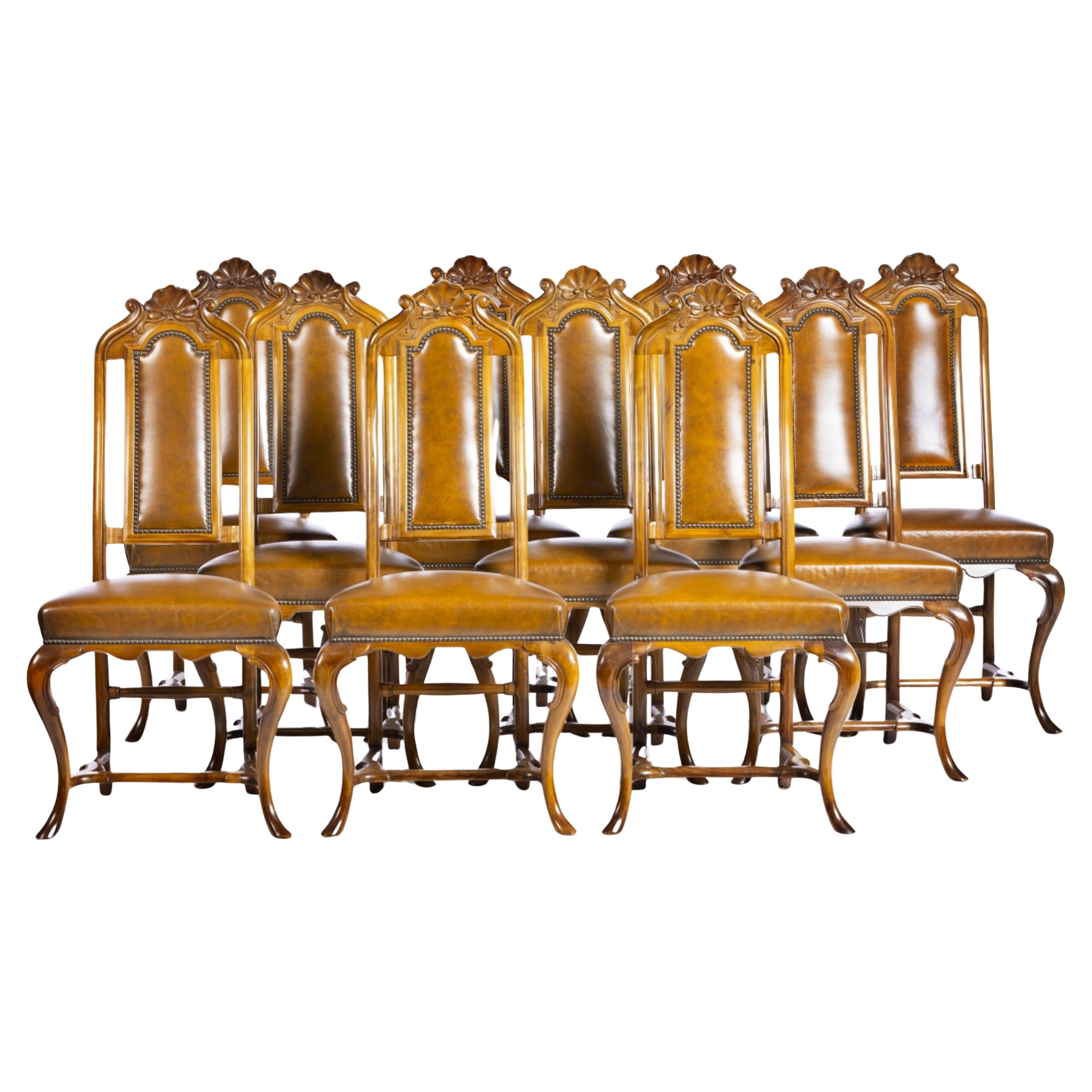 SET OF TEN CHAIRS  Portuguese, 20th Century