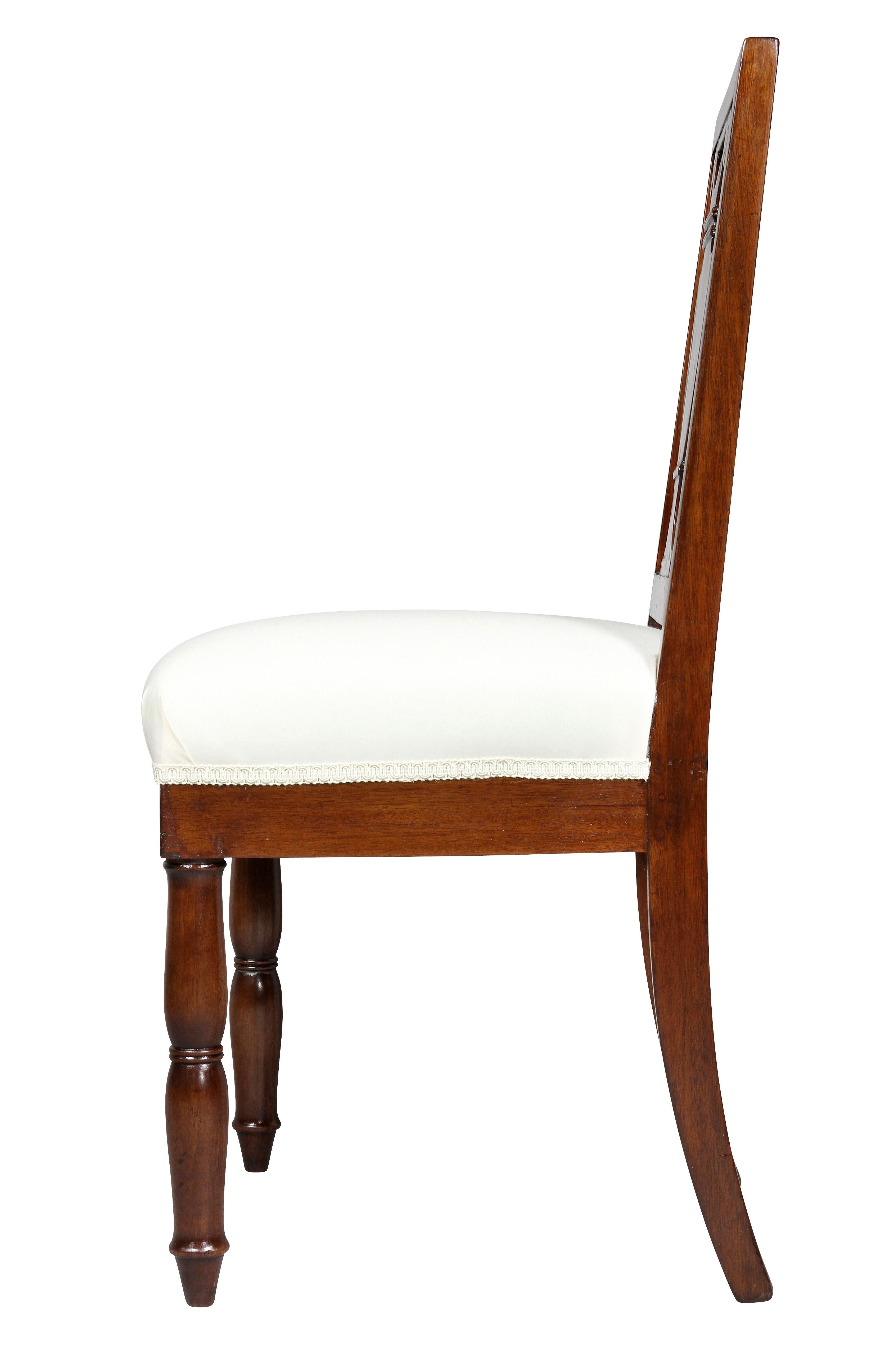 Set of Ten Charles X Mahogany and Inlaid Dining Chairs 3