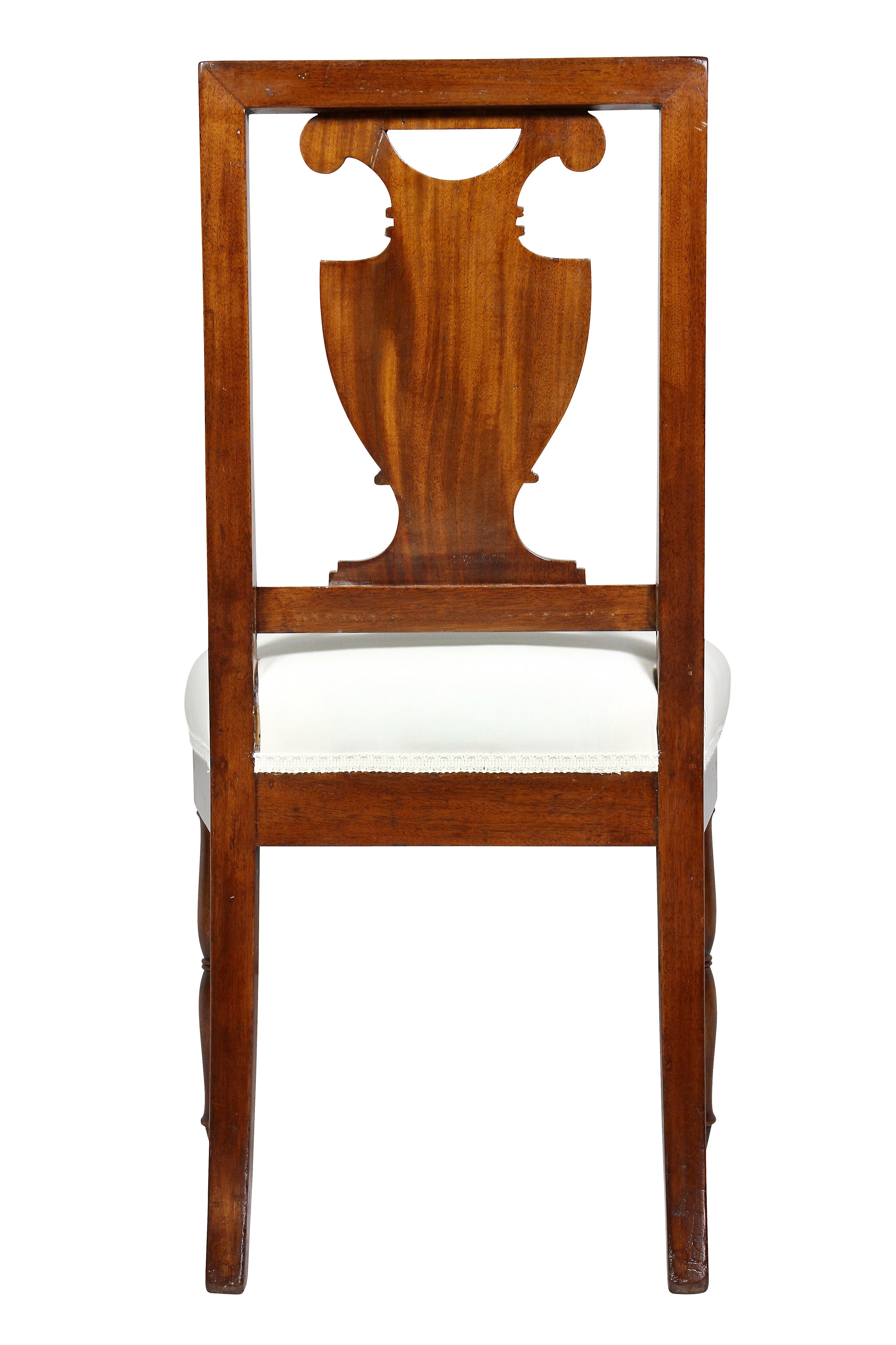 Set of Ten Charles X Mahogany and Inlaid Dining Chairs 4