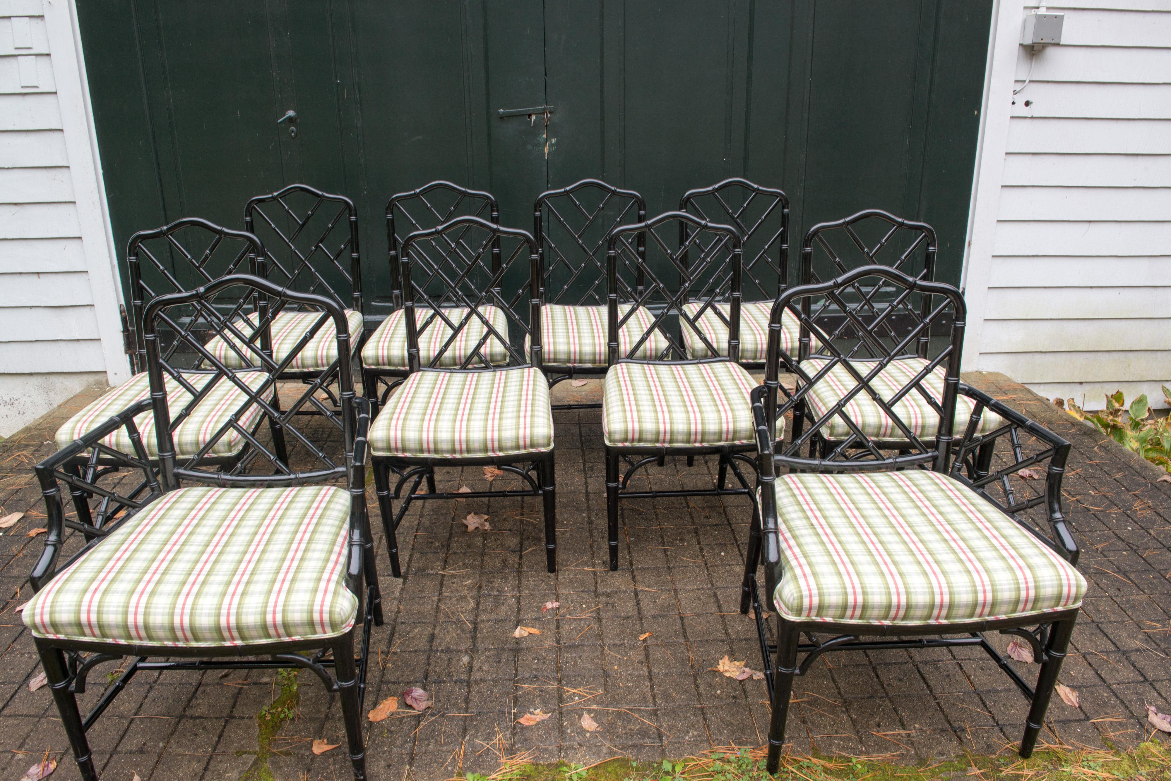 Set of Ten Chinese Chippendale Dining Chairs For Sale 6