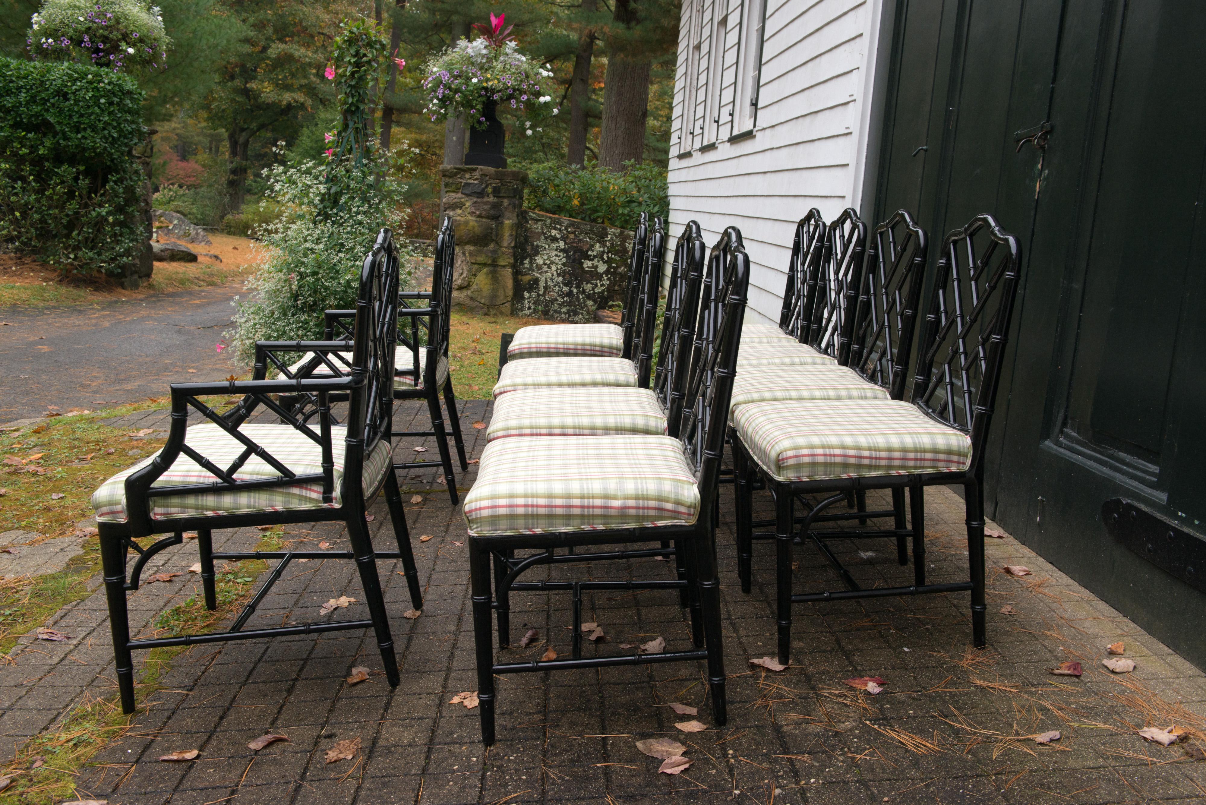 Set of Ten Chinese Chippendale Dining Chairs For Sale 7