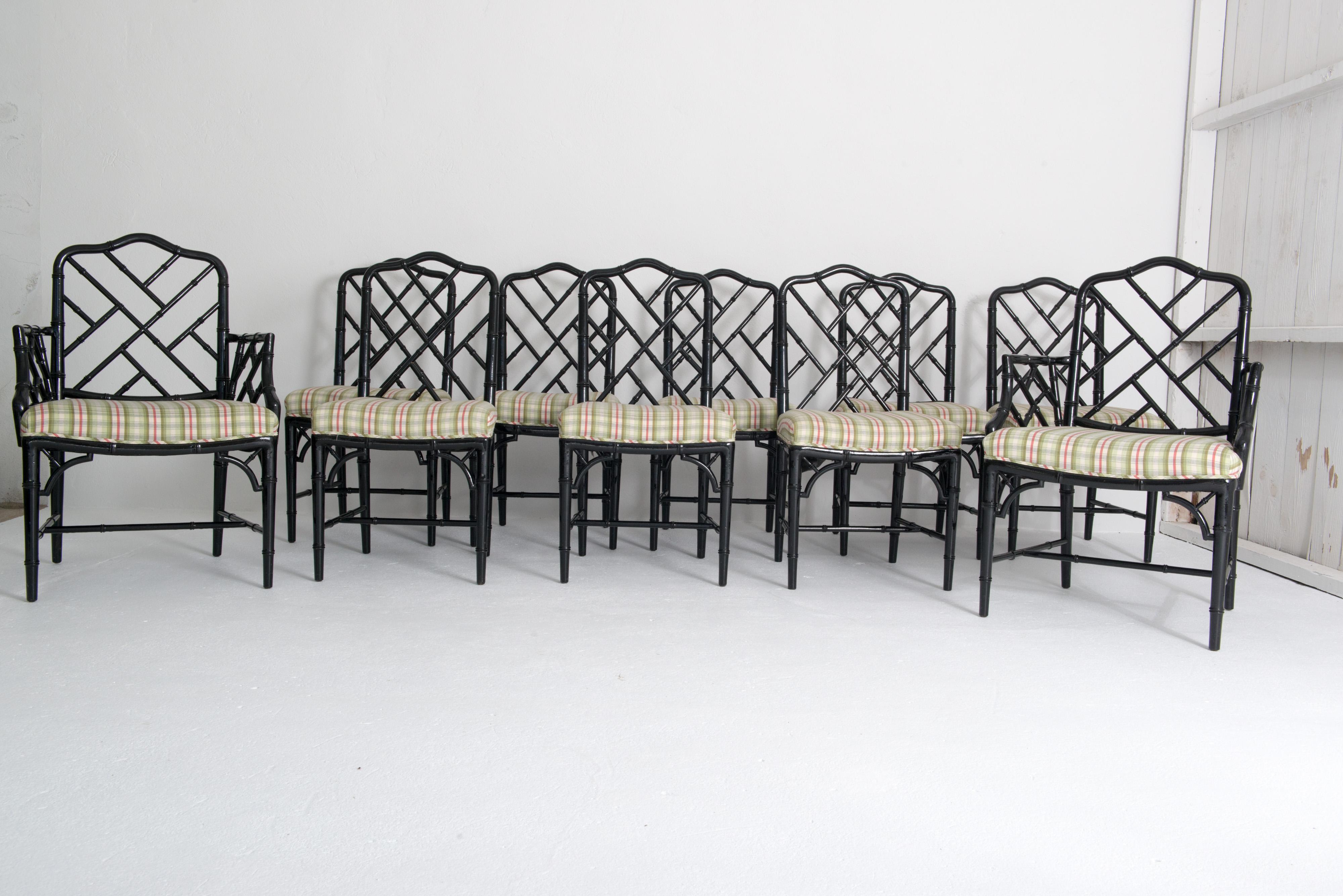 Set of Ten Chinese Chippendale Dining Chairs For Sale 10