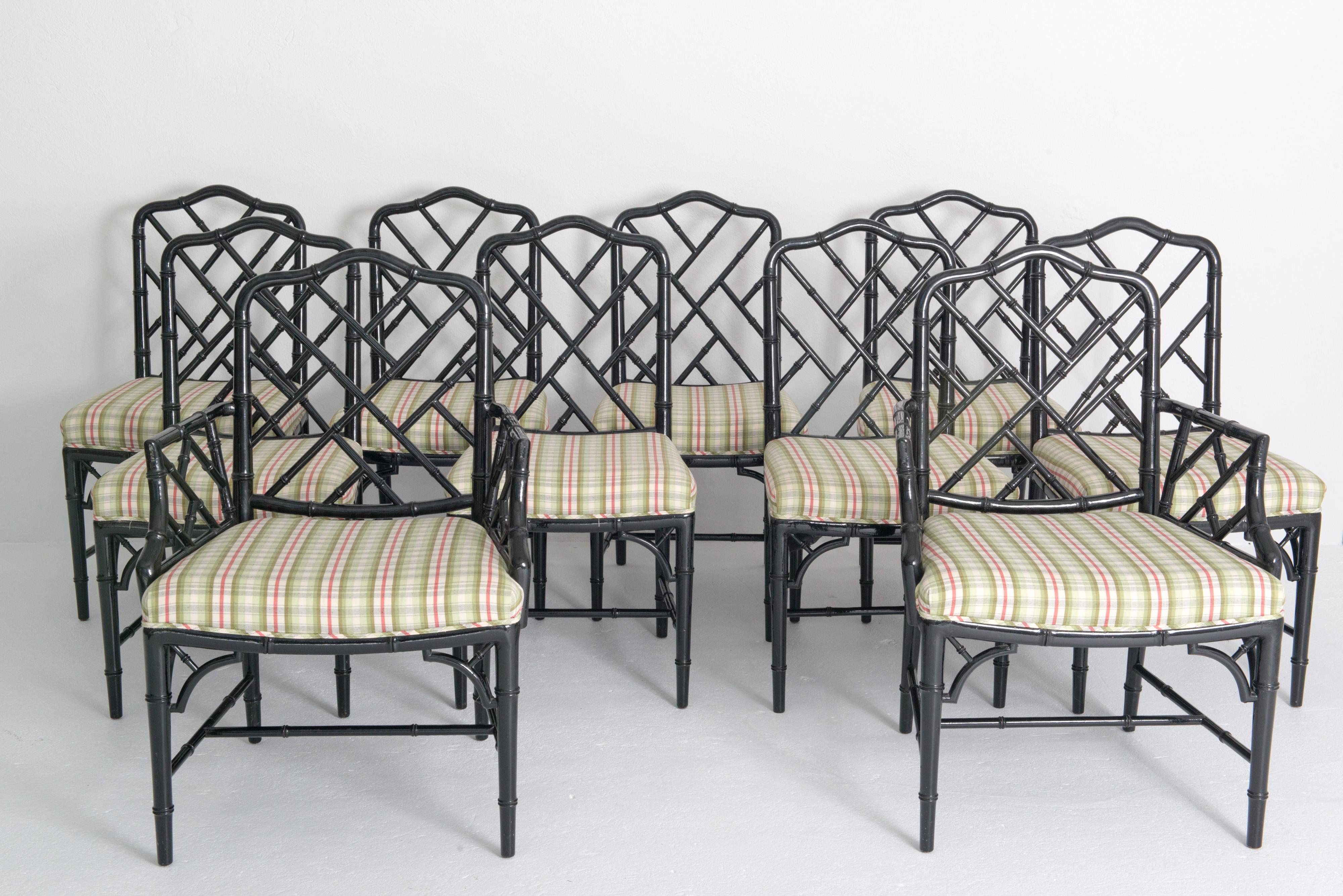 Set of Ten Chinese Chippendale Dining Chairs For Sale 11