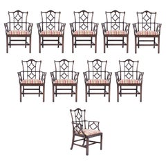 Set of Ten Chippendale Armchairs