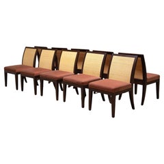 Set of Ten Christian Liaigre Cane Dining Chairs