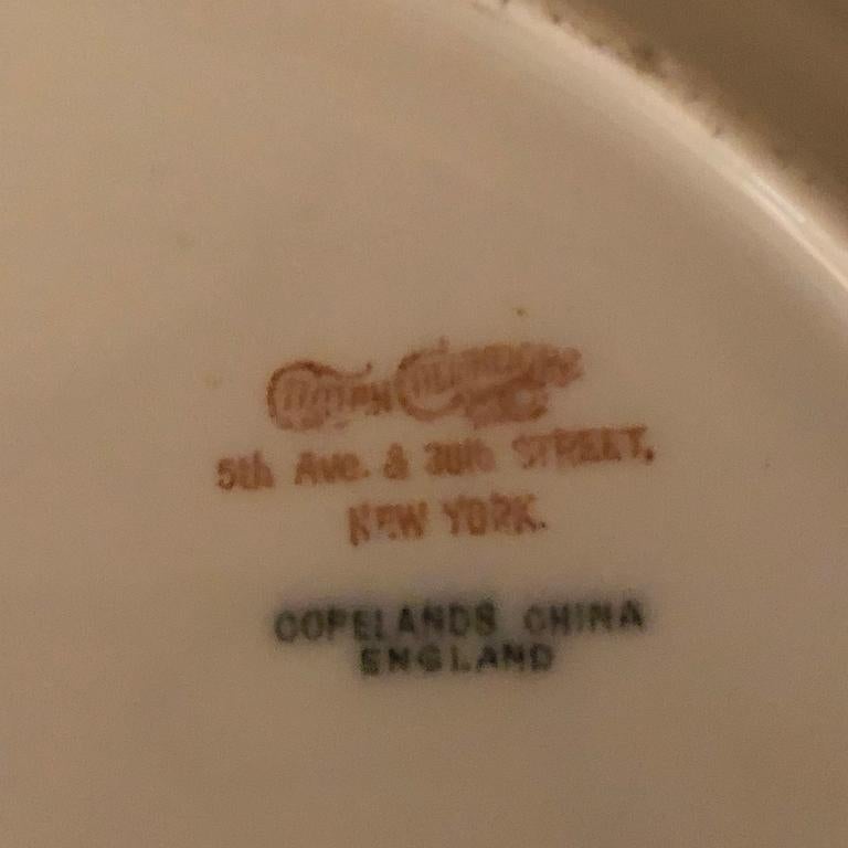 Set of Ten Copelands China Dessert Plates with Raised Gilding In Excellent Condition In Boston, MA