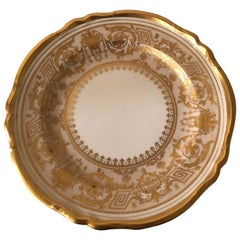 Set of Ten Copelands China Dessert Plates with Raised Gilding