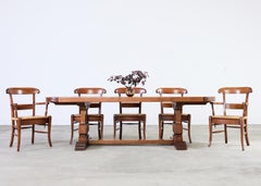 Set of Ten Country French Provincial Fruitwood Dining Chairs