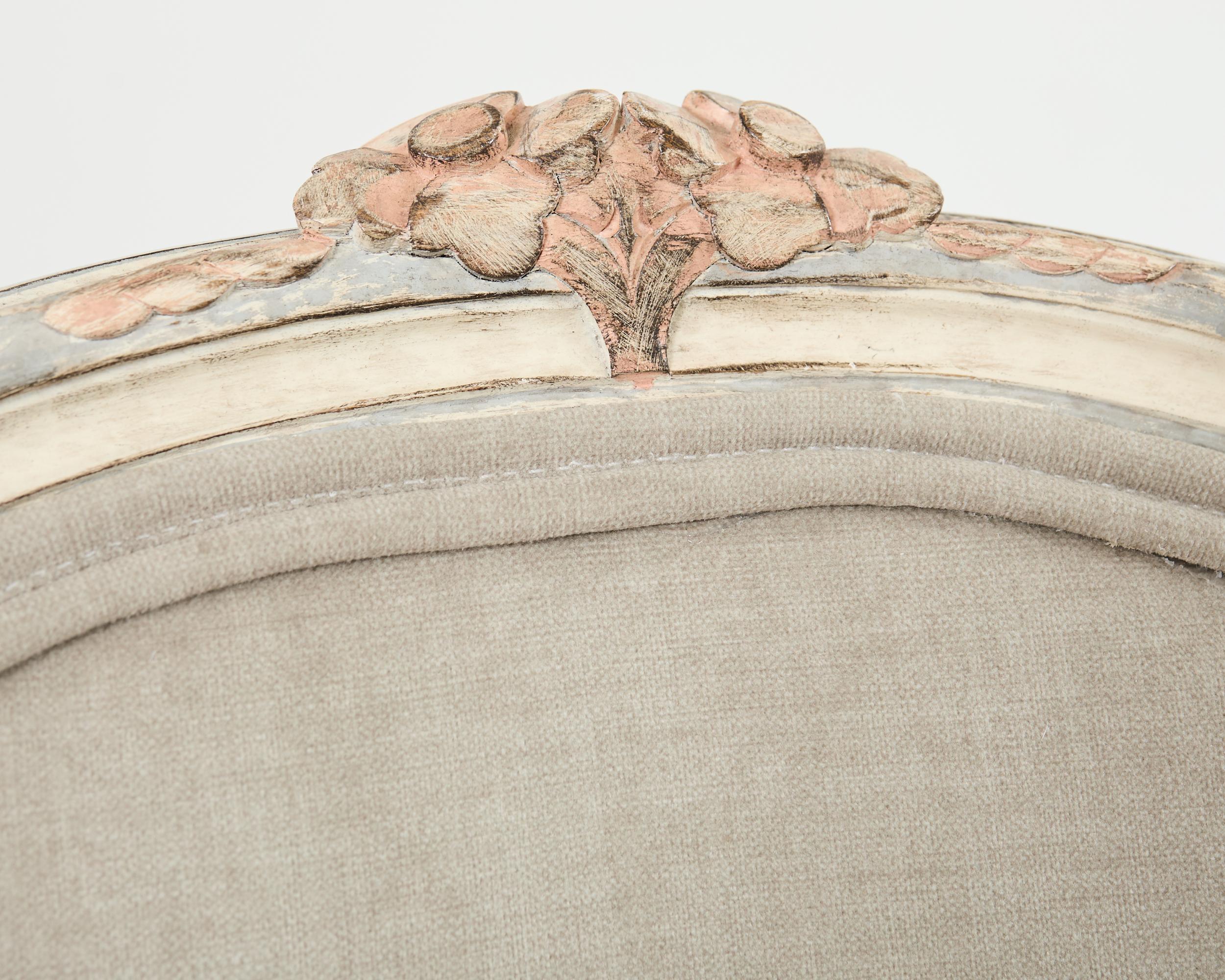 Set of Ten Country French Provincial Louis XV Style Dining Chairs For Sale 9