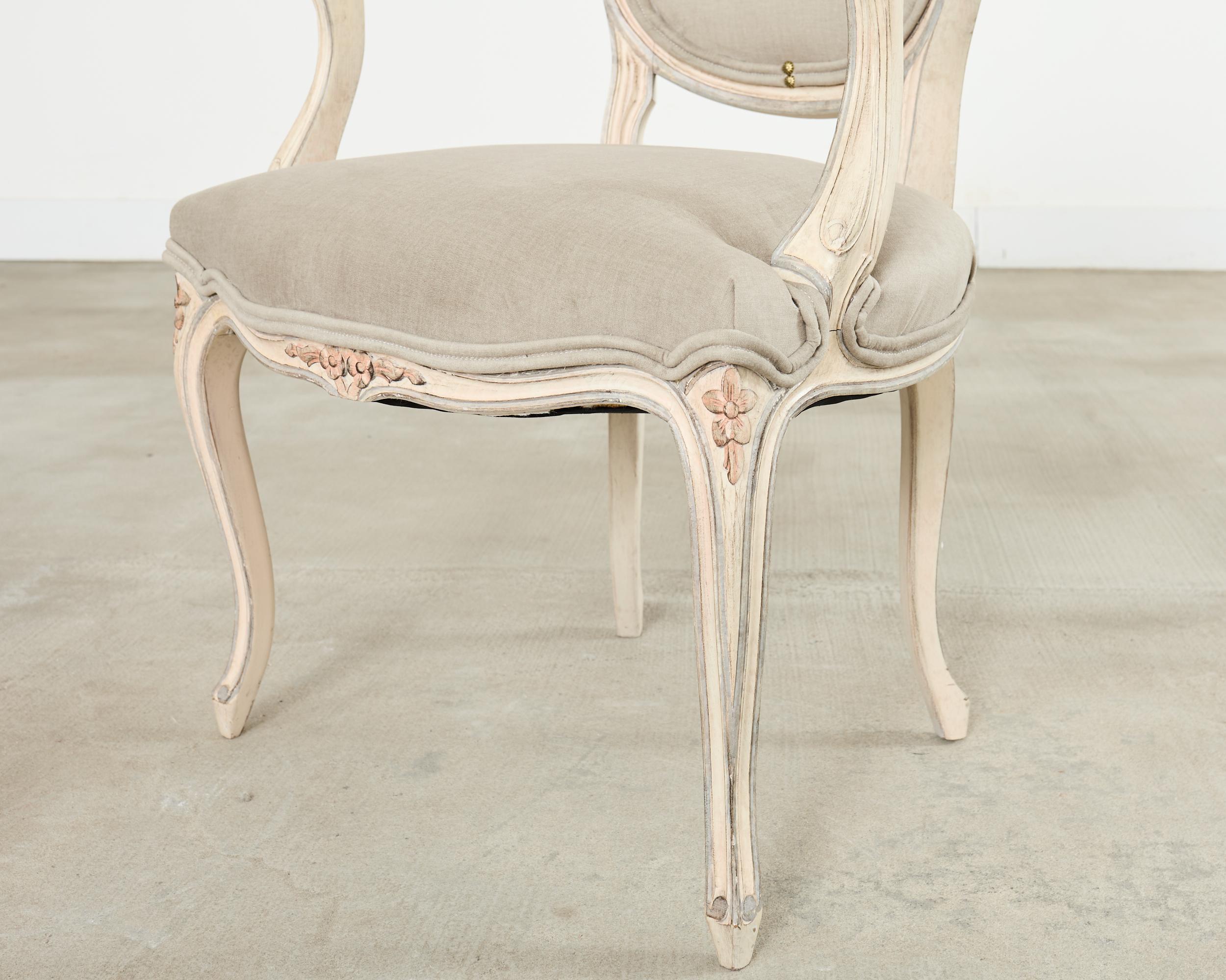 Set of Ten Country French Provincial Louis XV Style Dining Chairs For Sale 10