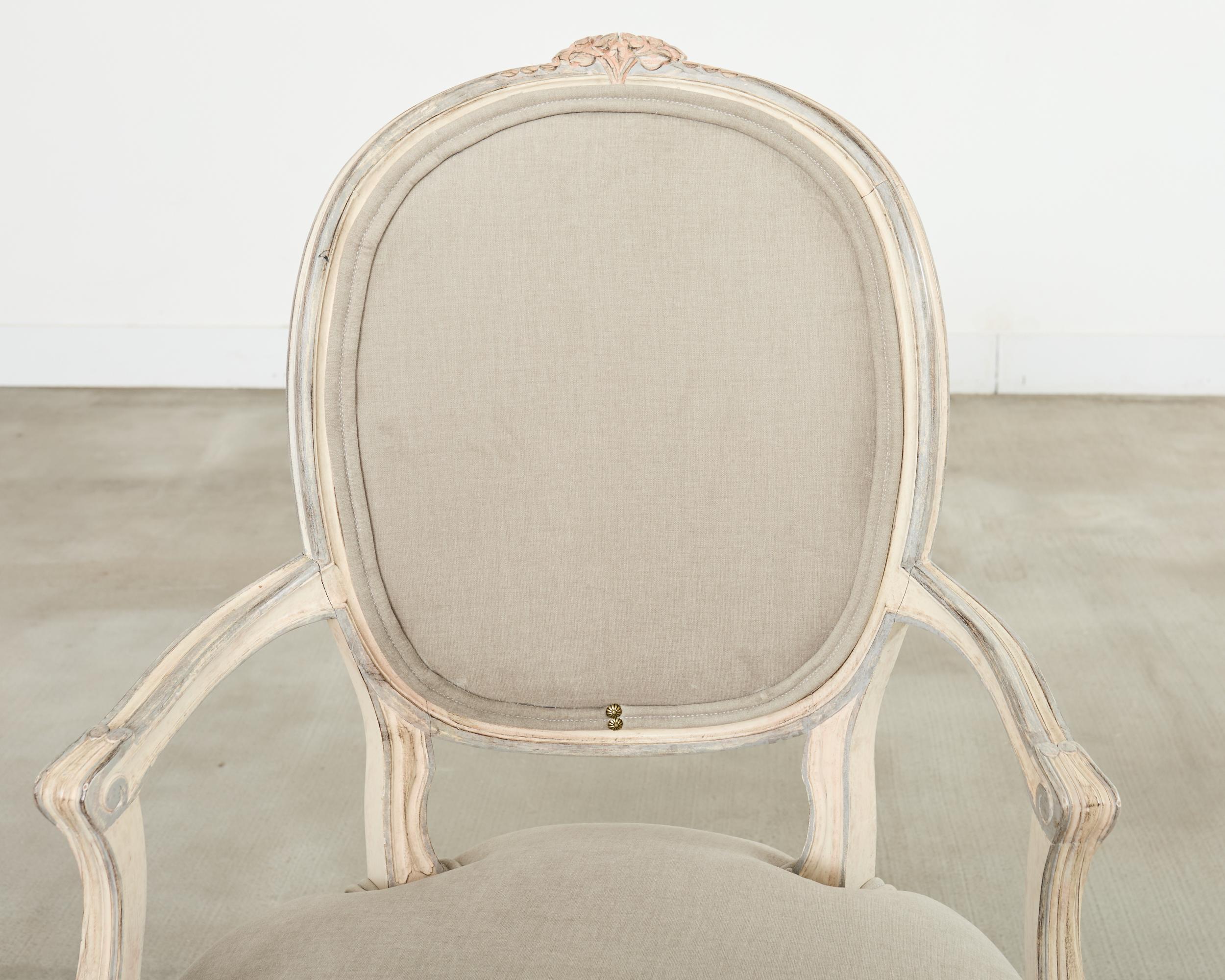 Set of Ten Country French Provincial Louis XV Style Dining Chairs For Sale 12
