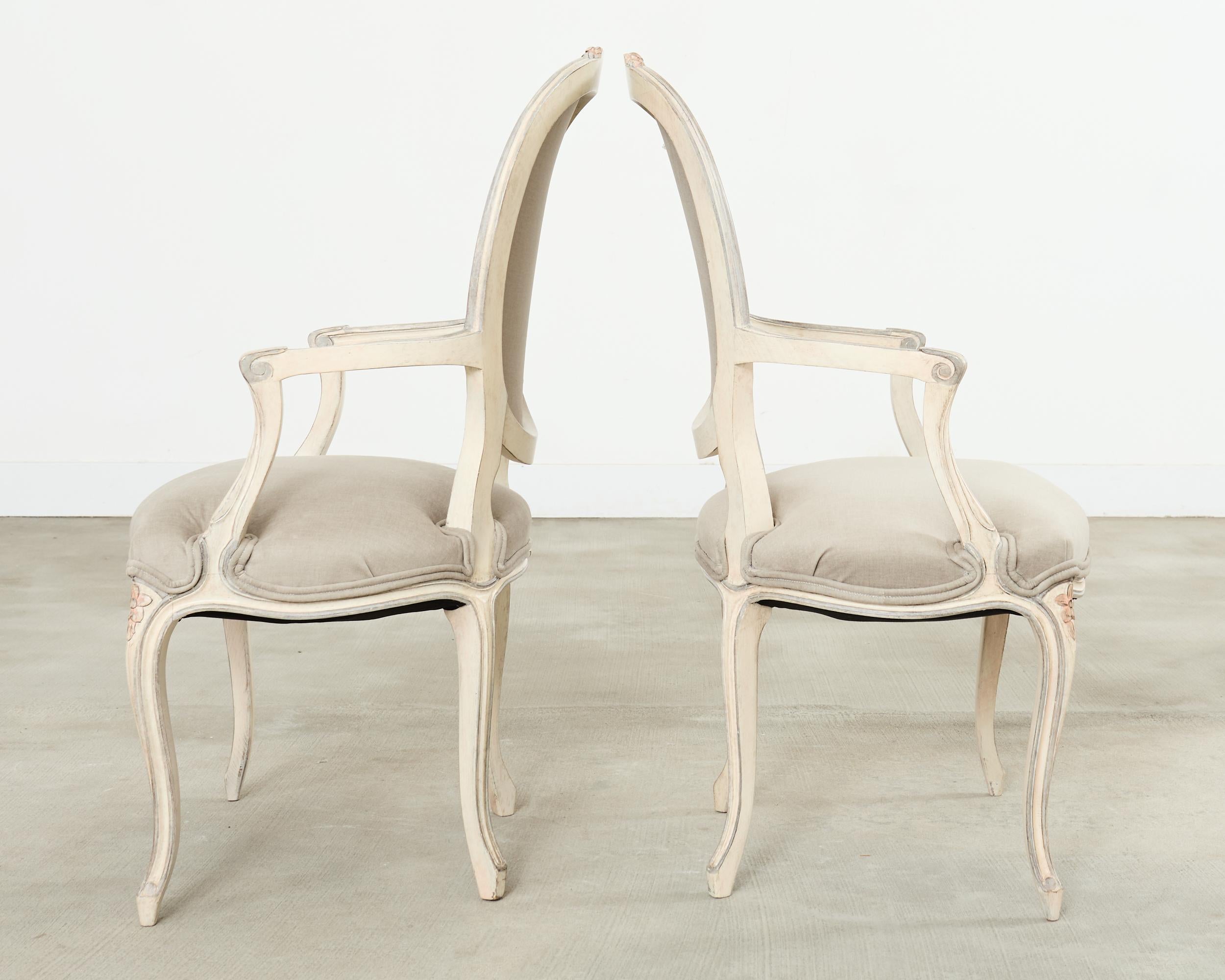 Set of Ten Country French Provincial Louis XV Style Dining Chairs For Sale 3