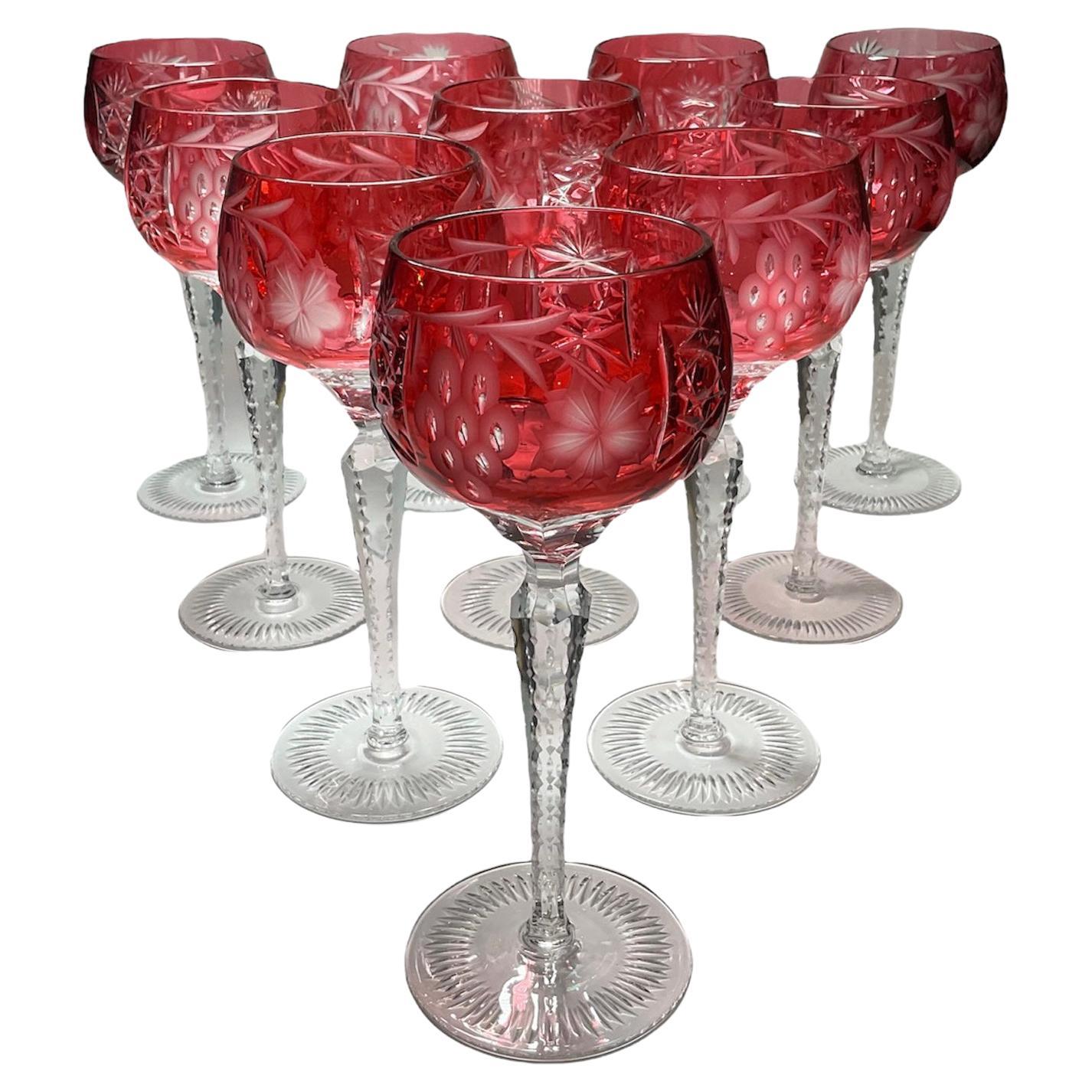 Lot of Four Antique Crystal Roemer Wine Glasses at 1stDibs