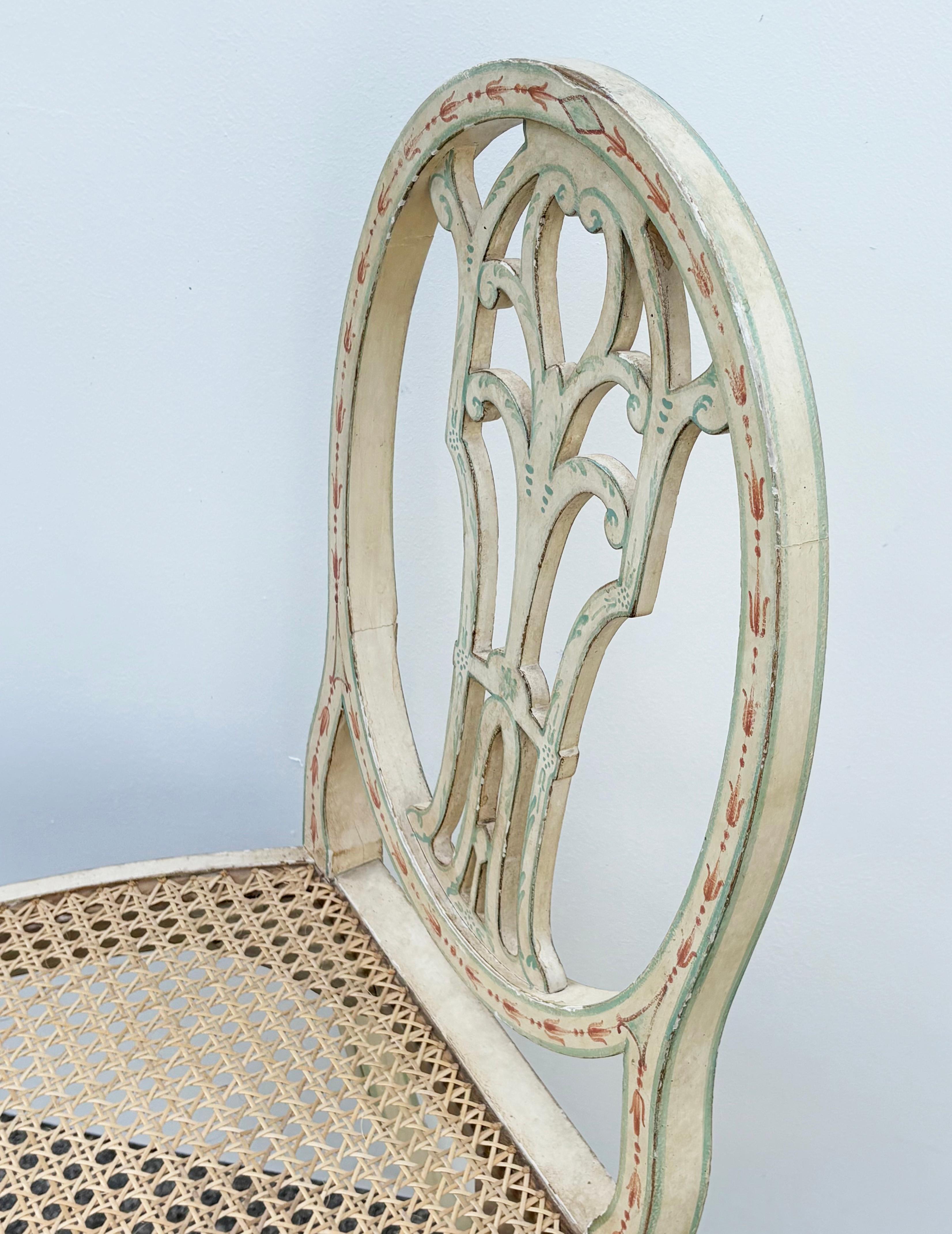 Set of Ten Custom-Painted Italian Dining Chairs, c.1950s For Sale 4