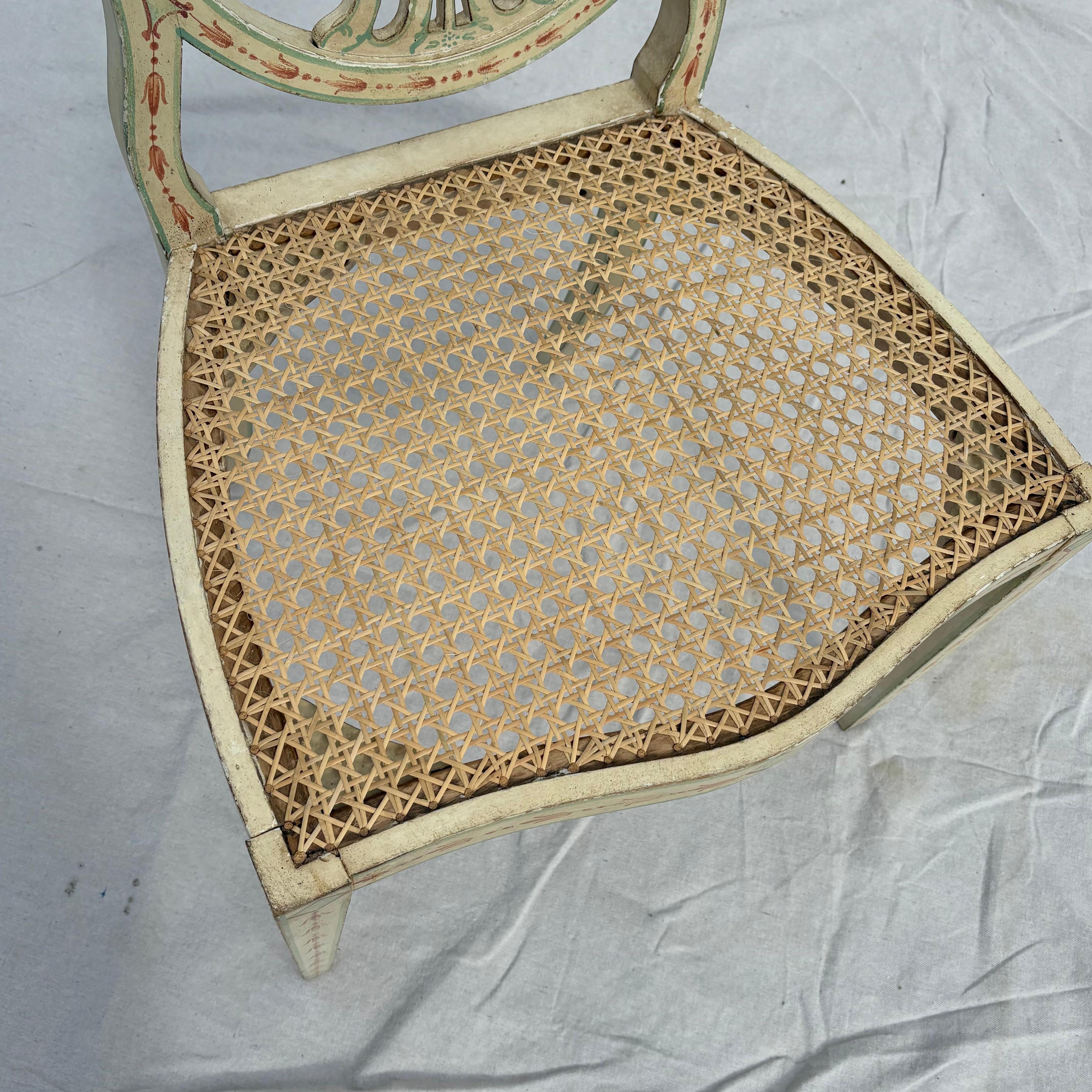 Set of Ten Custom-Painted Italian Dining Chairs, c.1950s For Sale 6