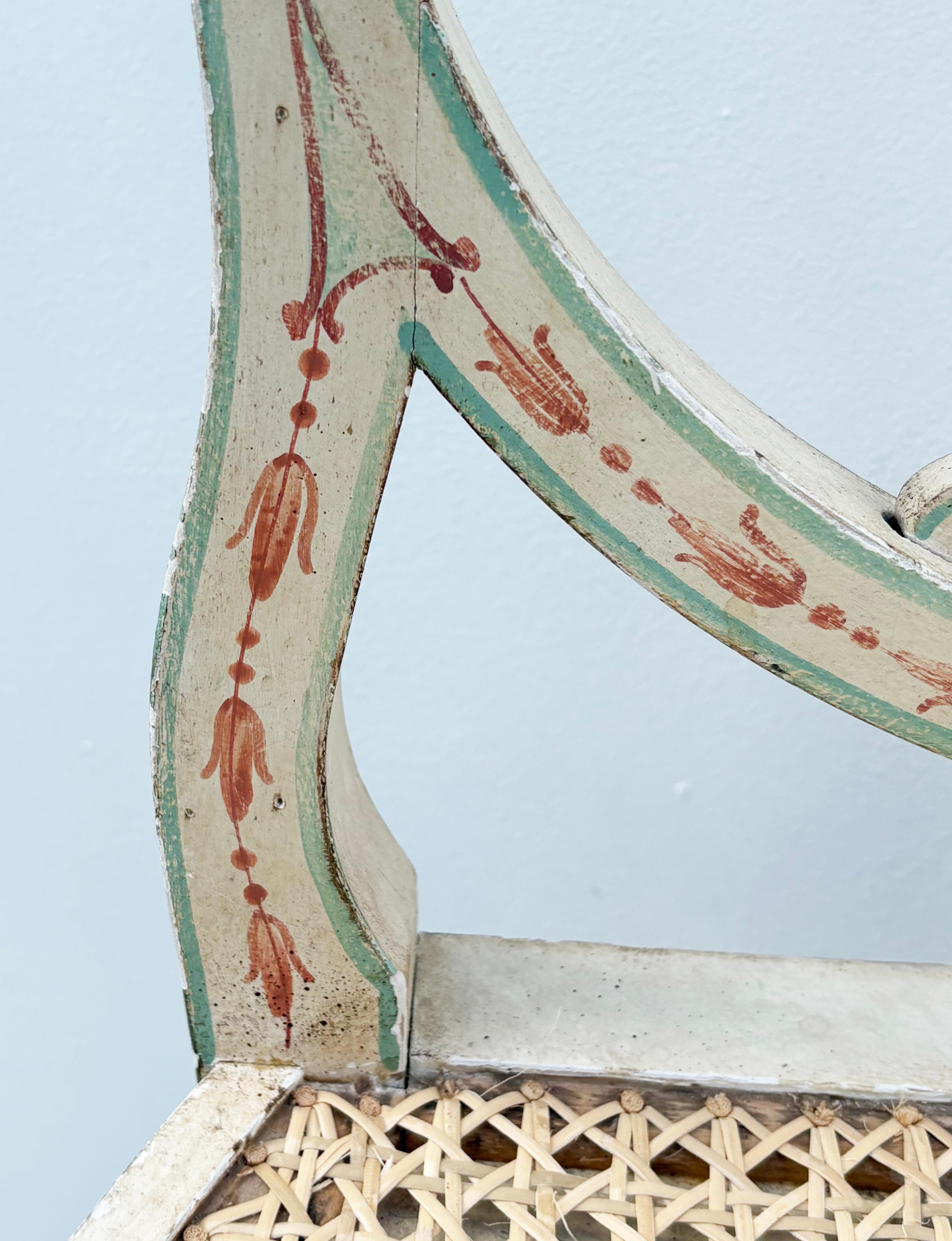 Set of Ten Custom-Painted Italian Dining Chairs, c.1950s For Sale 1