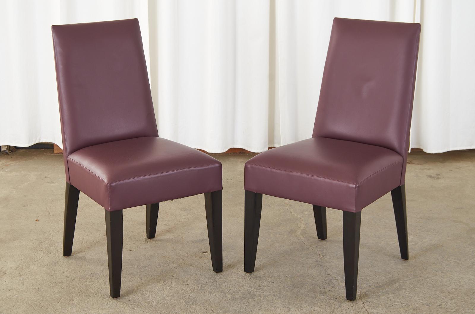 Set of Ten Dakota Jackson Leather Dolce Dining Chairs For Sale 2