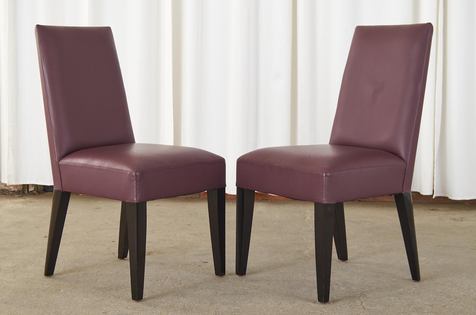 Set of Ten Dakota Jackson Leather Dolce Dining Chairs For Sale 3