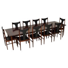 Danish Vintage Dining Table and Ten Chairs by Arne Vodder for Sibast