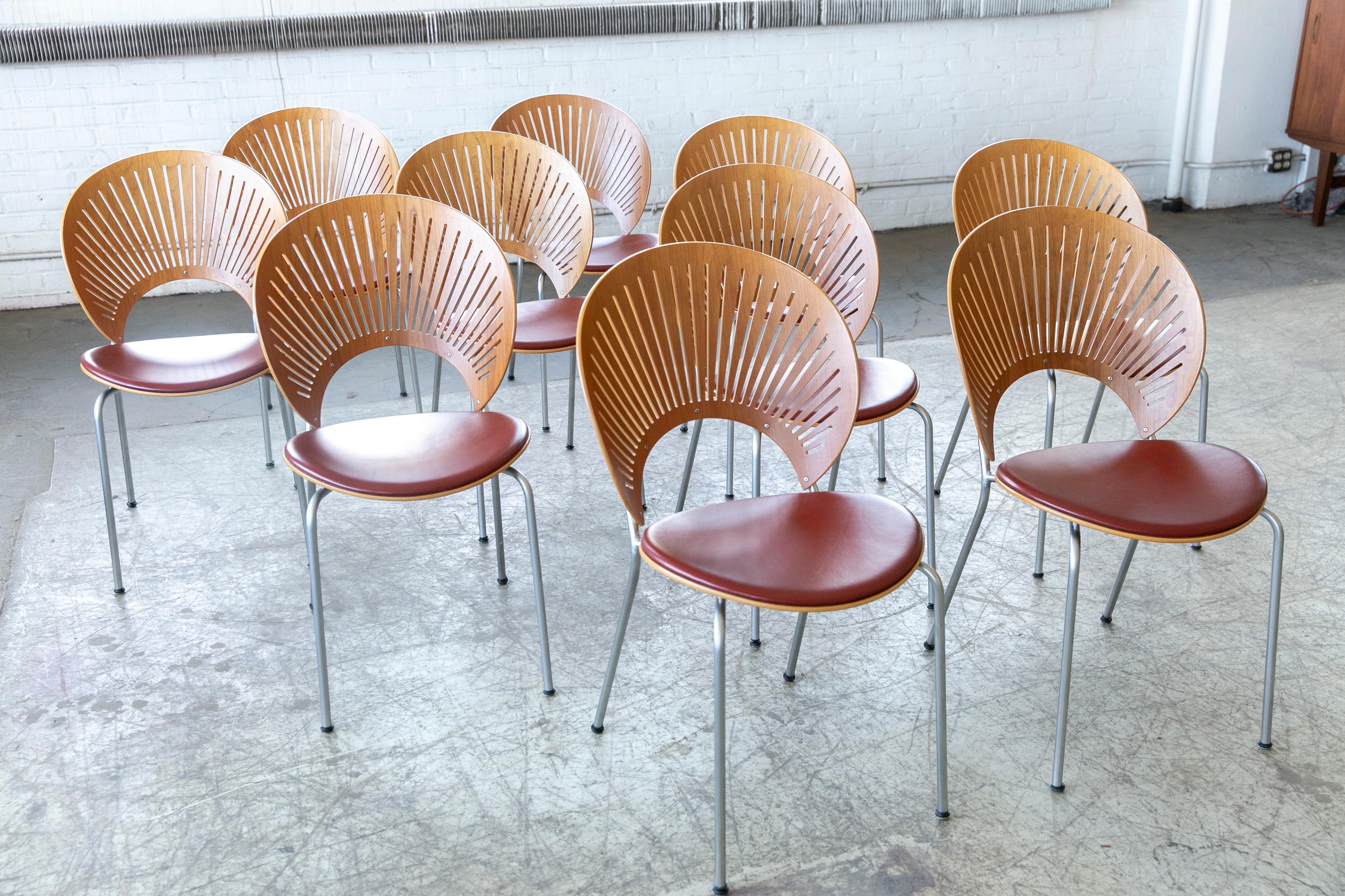 Ensemble de dix chaises de salle à manger danoises modèle Trinidad par Nana Ditzel en vente 2