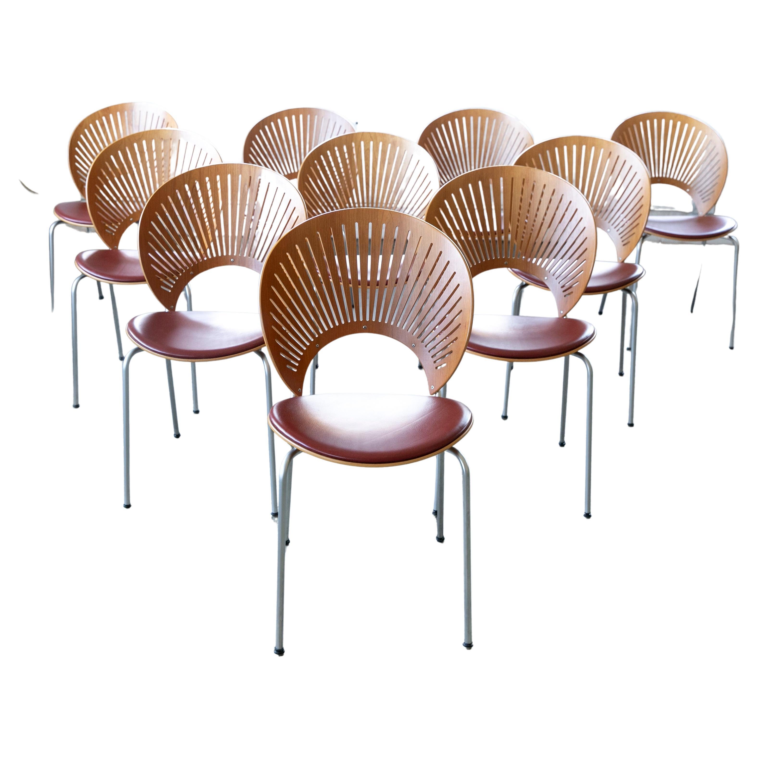 Ensemble de dix chaises de salle à manger danoises modèle Trinidad par Nana Ditzel en vente