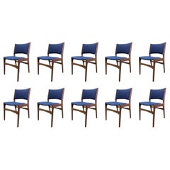 Set of Ten Danish Fully Restored Erik Buch Dining Chairs, Inc. Re-Upholstery